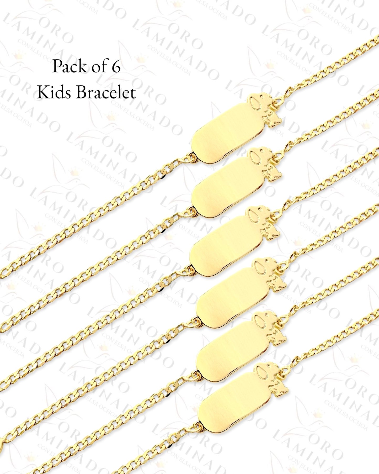 High Quality Kid’s Puppy Plate Bracelet (Pack of 6) R171