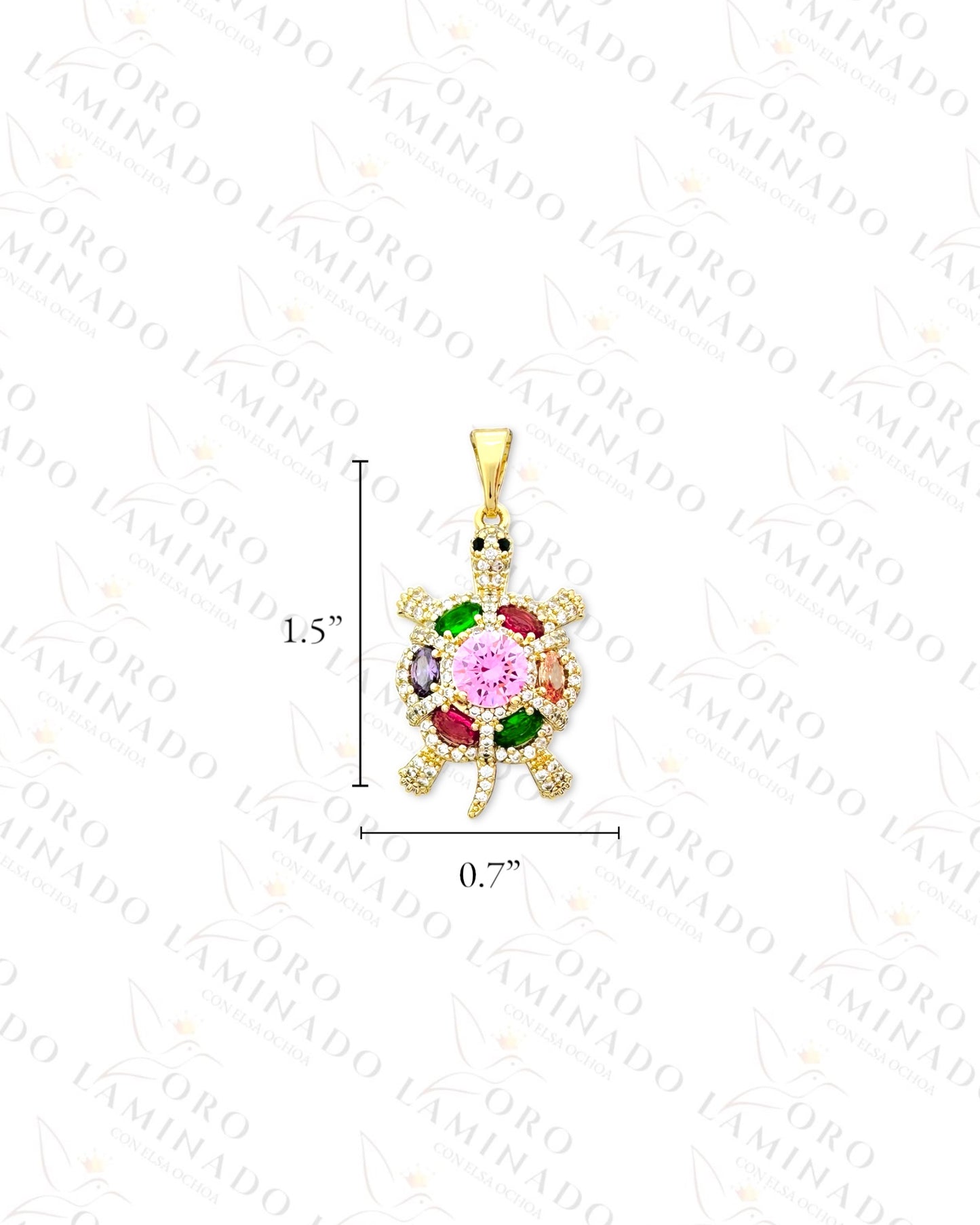 Multi-Color Turtle Pendant (Gold Filled) G278