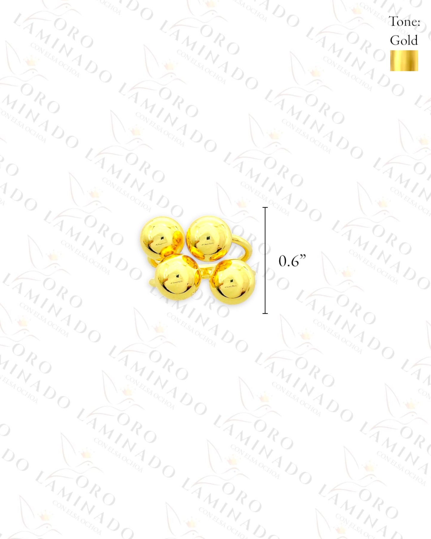 Adjustable Four Band Ball Ring (Gold Filled) Y379