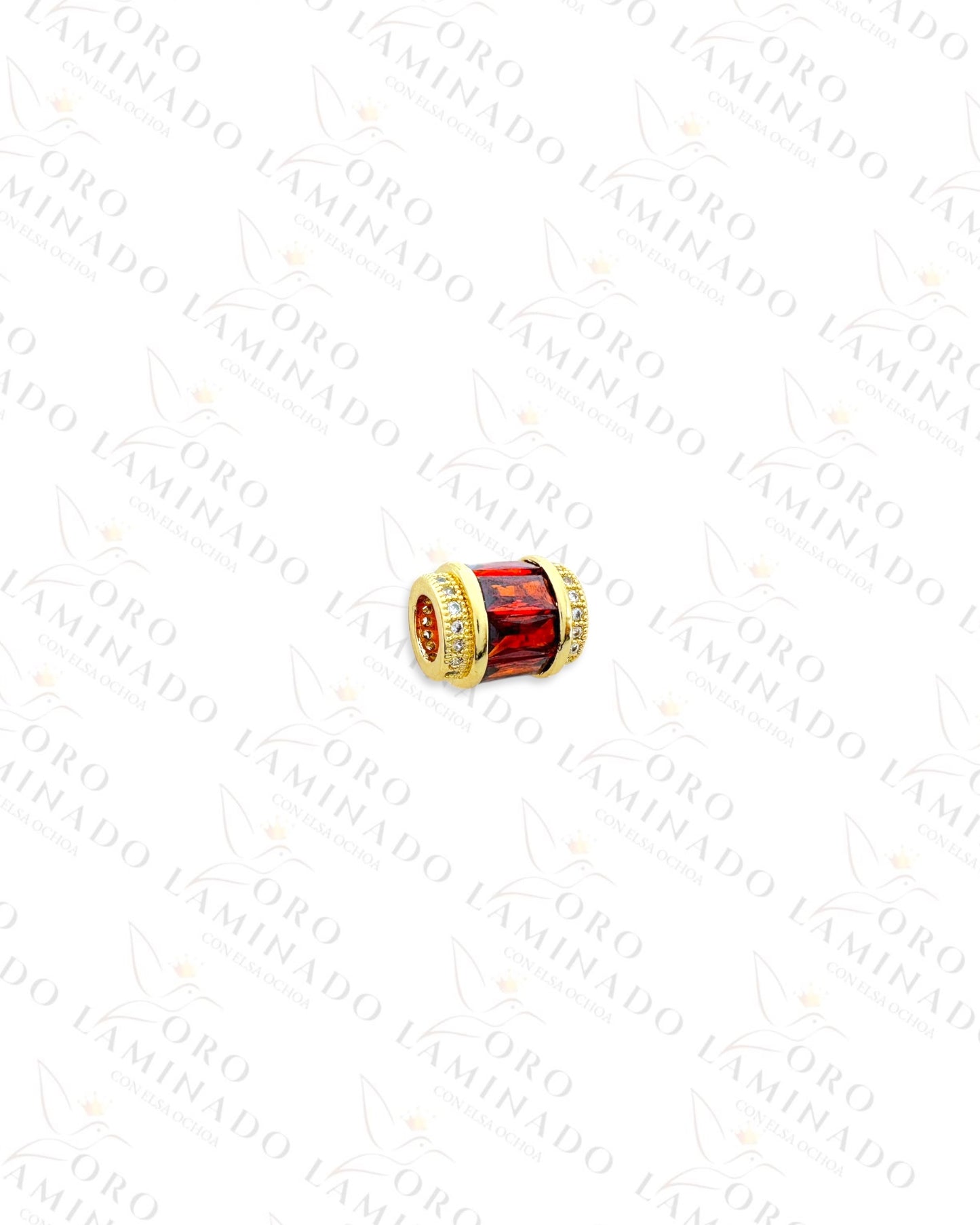 Red Crystal Charm Divider (Gold Filled) B394