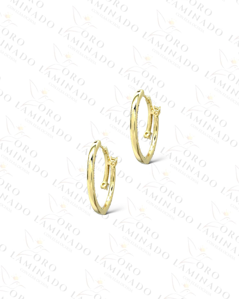 High Quality Dark and Clear Hoop Earrings R368
