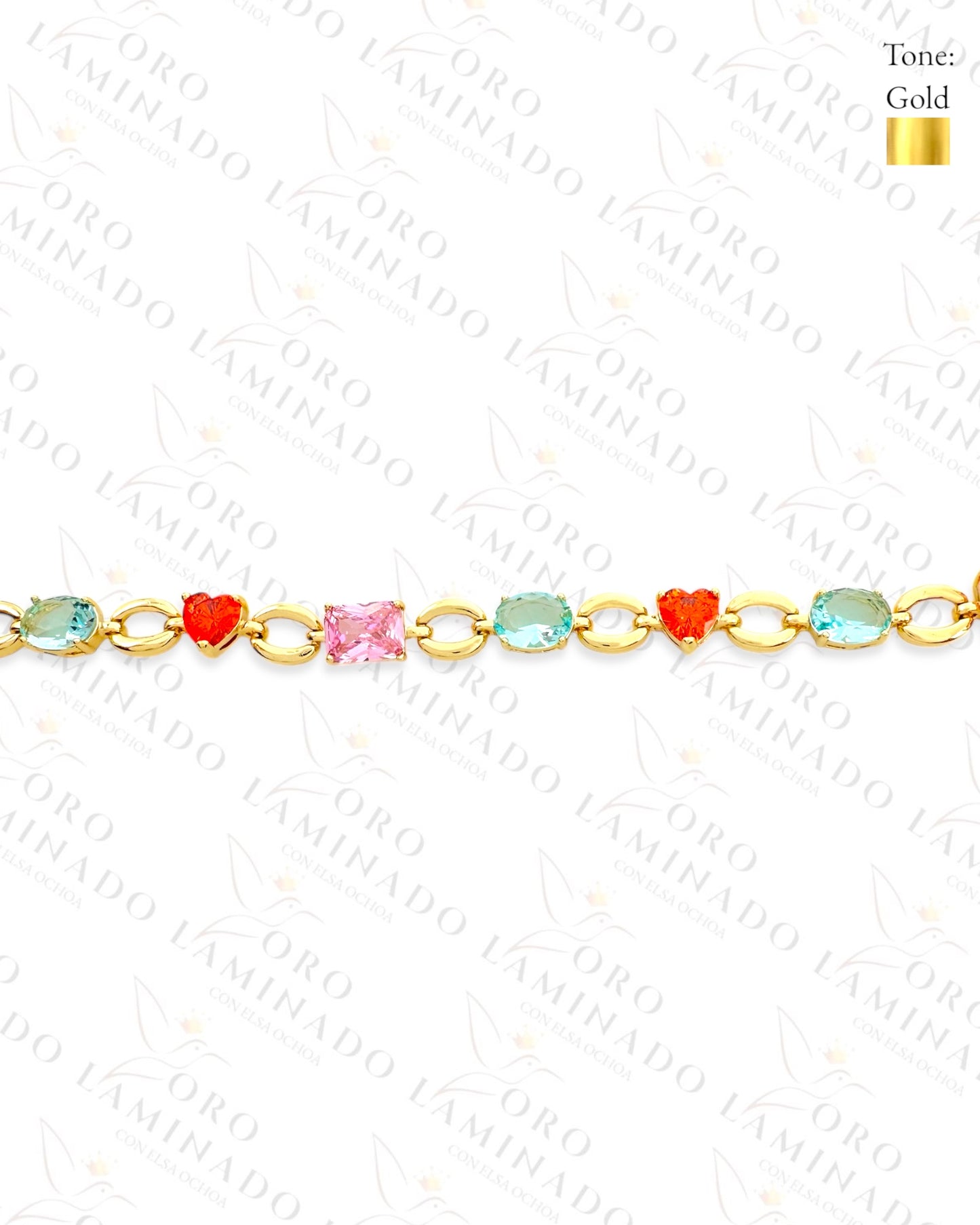 High Quality Hearts and Shapes Bracelet (Gold Filled) C158