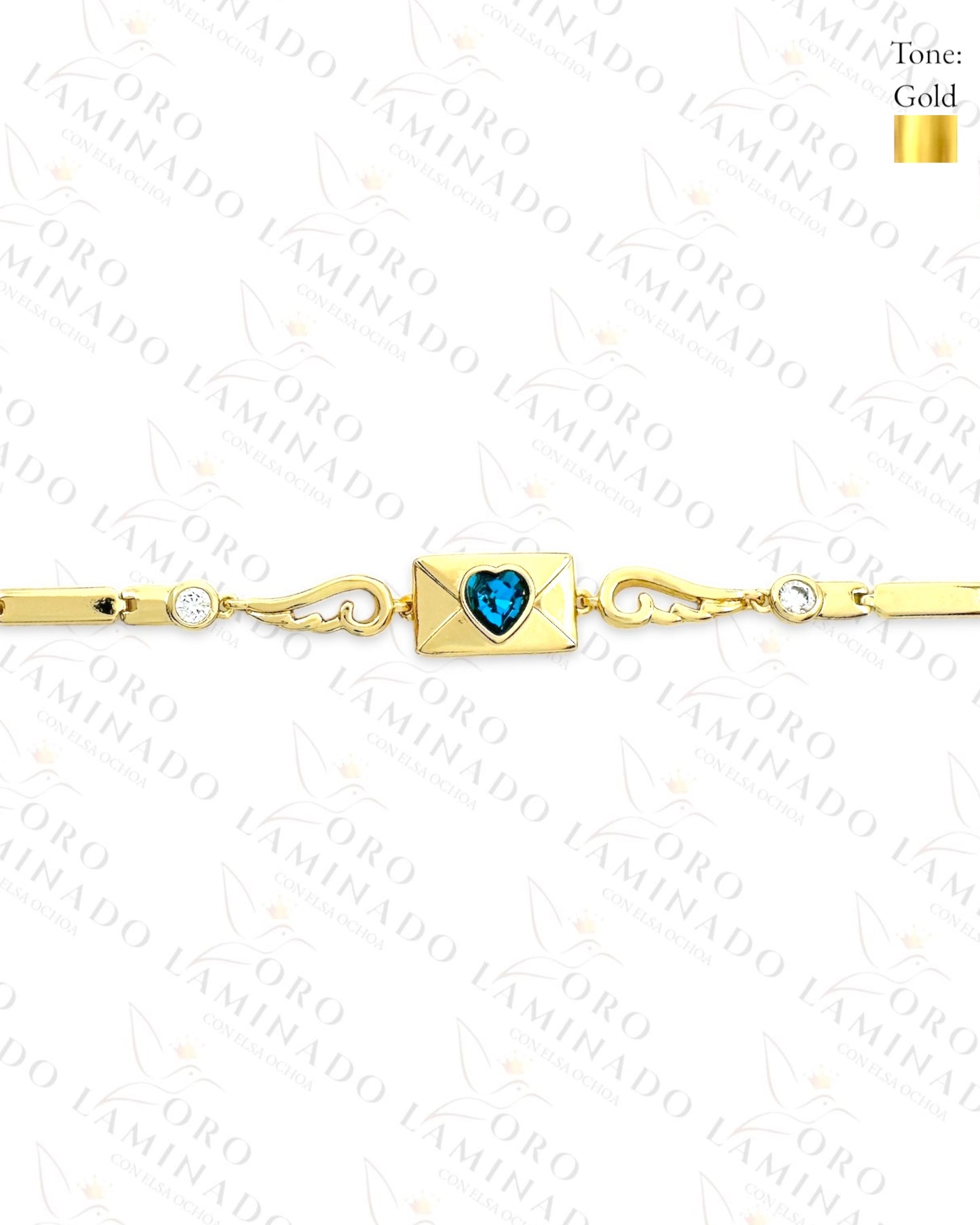 High Quality Blue Love Letter Bracelet (Gold Filled) C54