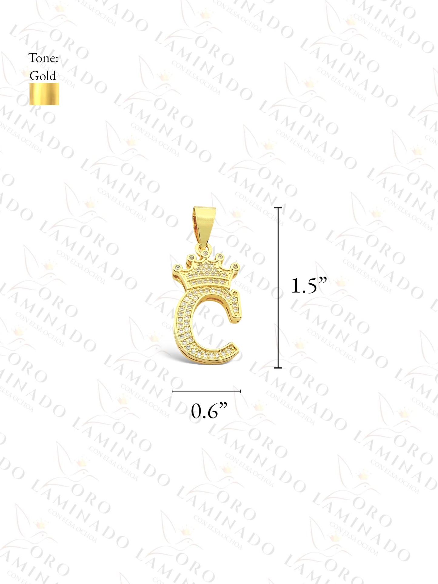 Gold Filled Letter "C" Crown Pendant Y119