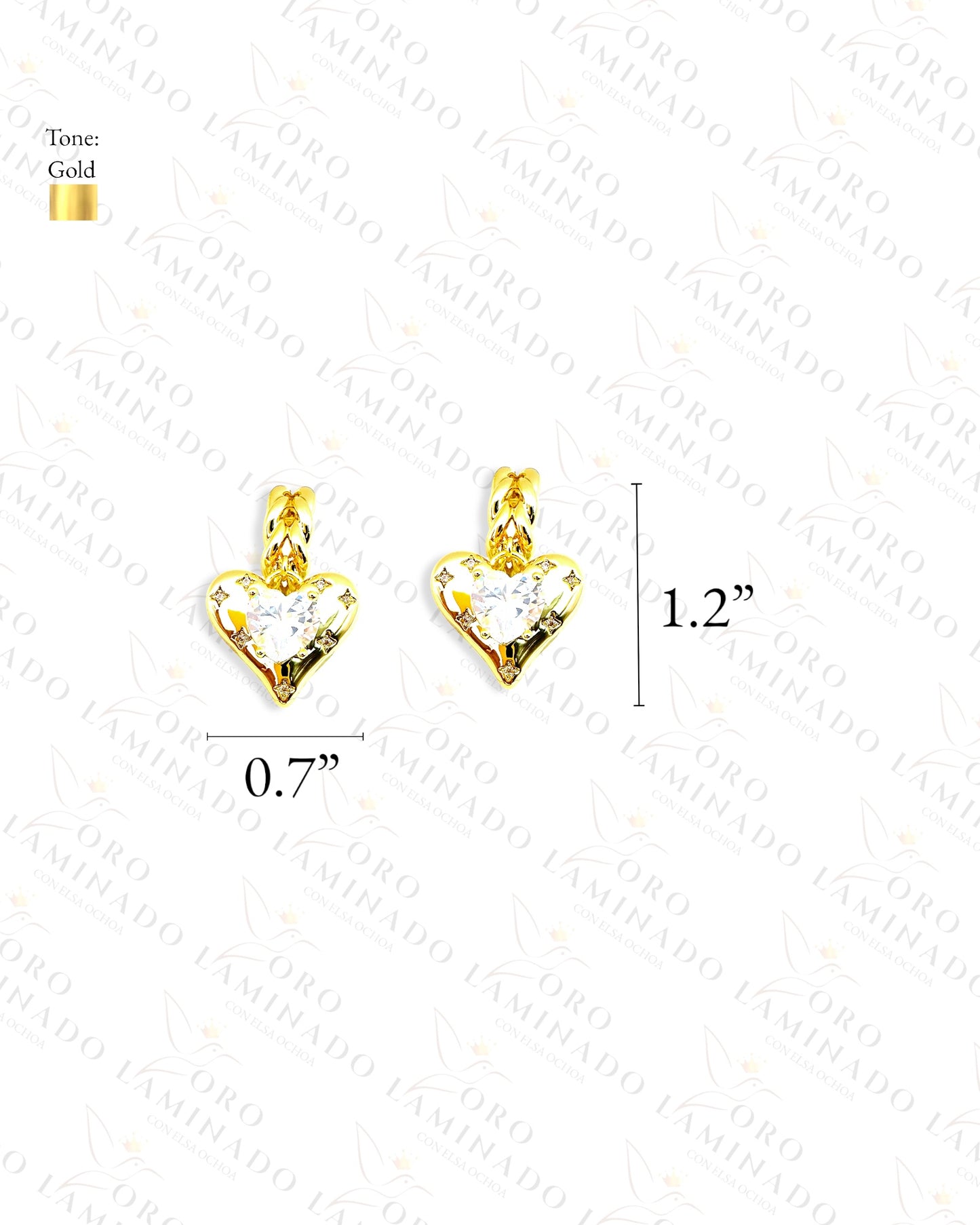 High Quality Heart Diamond Earrings C375