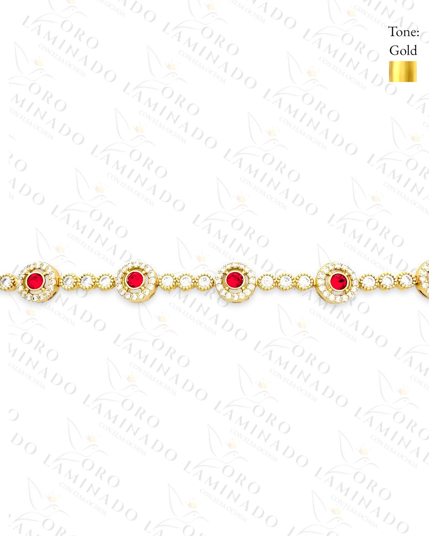 High Quality Orange Crystal Design Bracelet (Gold Filled) R124