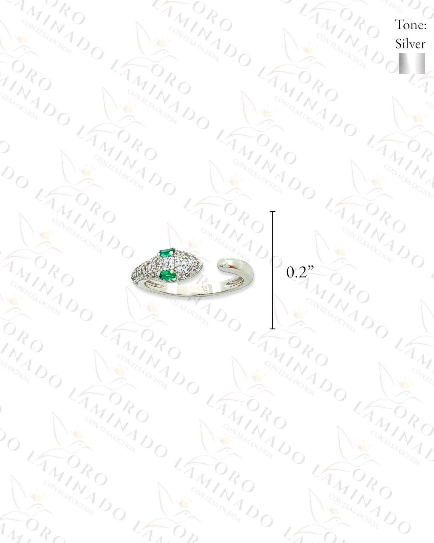 High Quality Silver Diamond Snake Ring (Gold Filled) G95