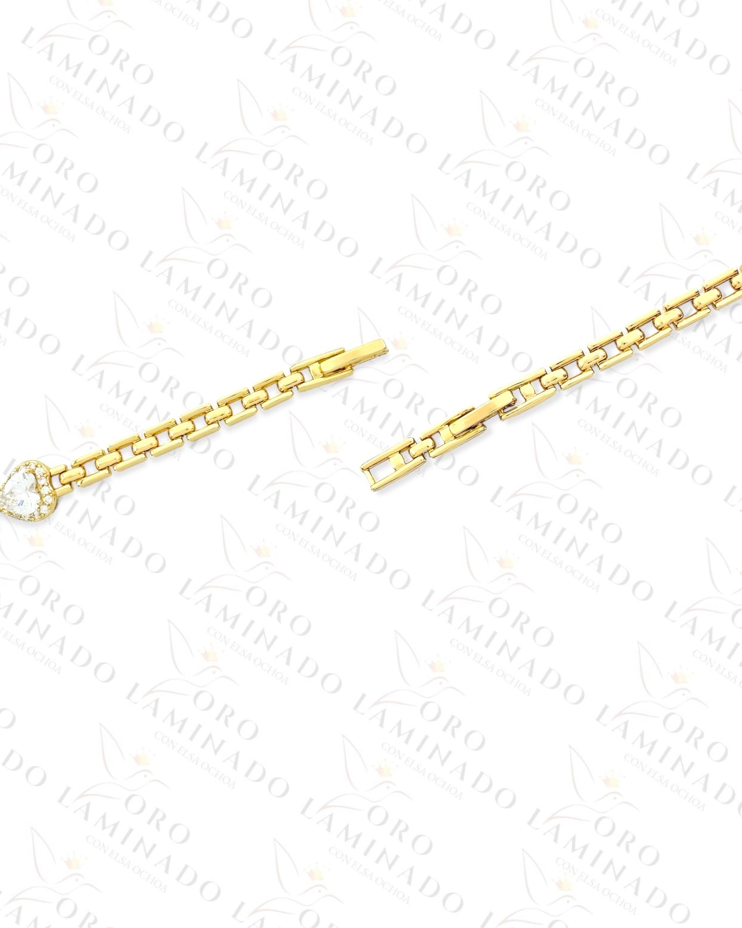 High Quality Crystal Heart Bracelet (Gold Filled) Y203