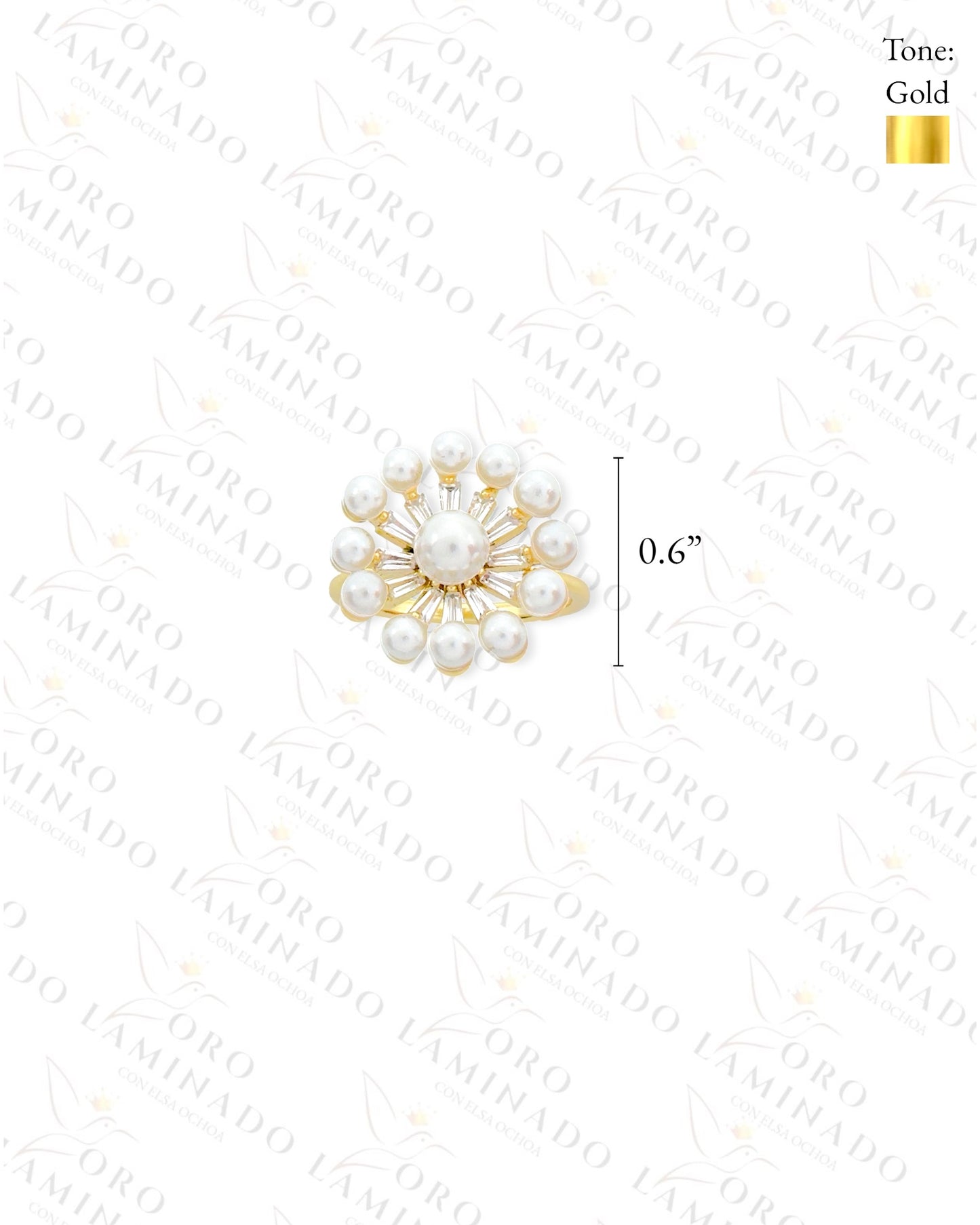 High Quality Adjustable Pearl Flower Ring (Gold Filled) R102