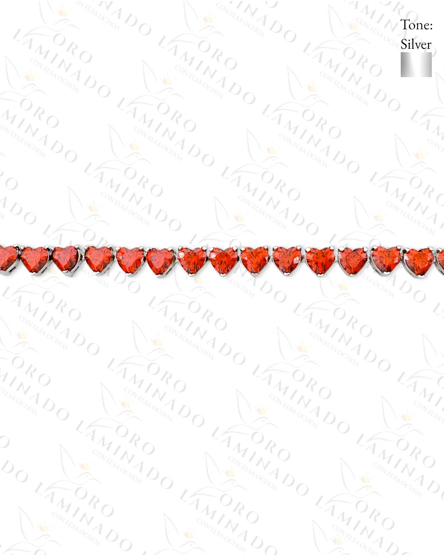 High Quality Red Mini Hearts Silver Bracelet (Gold Filled) R15