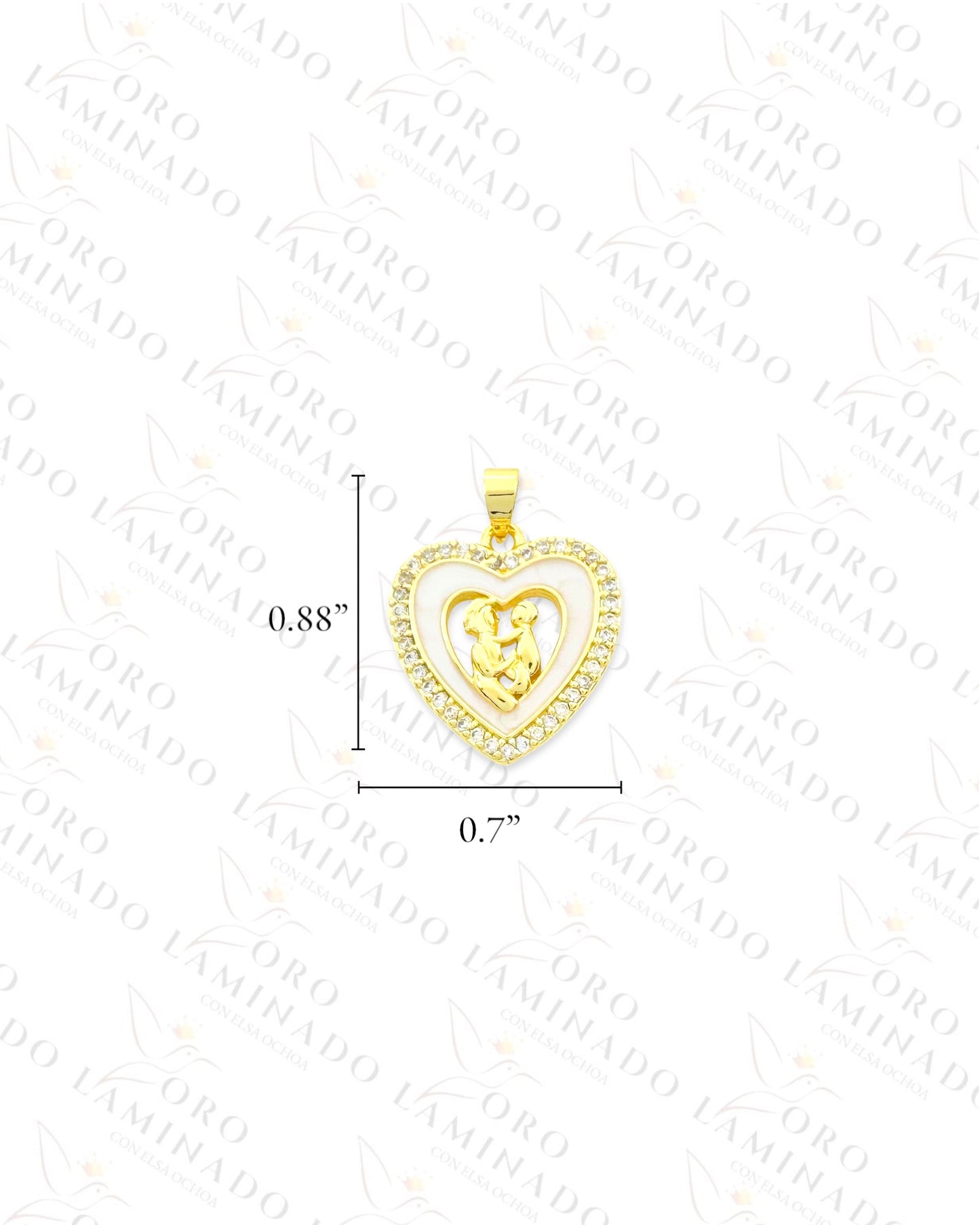 Sparkling Mom and Child Heart Pendant (Gold Filled) G9