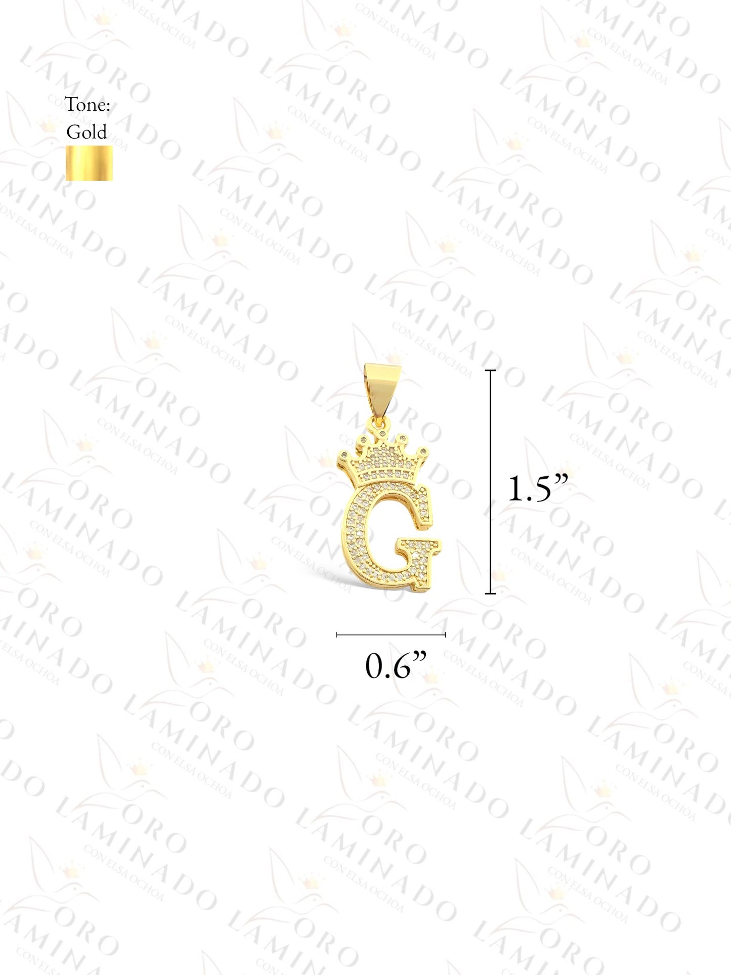 Gold Filled Letter "G" Crown Pendant Y116