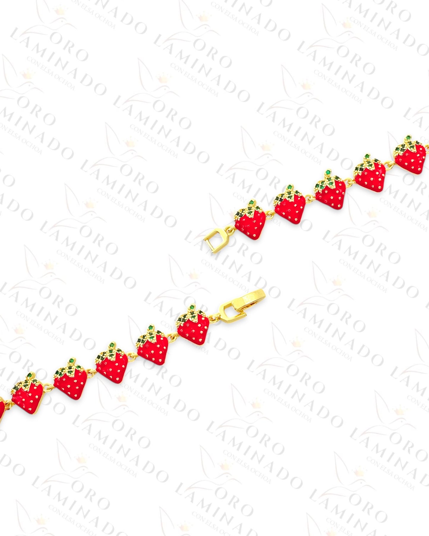Red Strawberry Bracelet (Gold Filled) C223