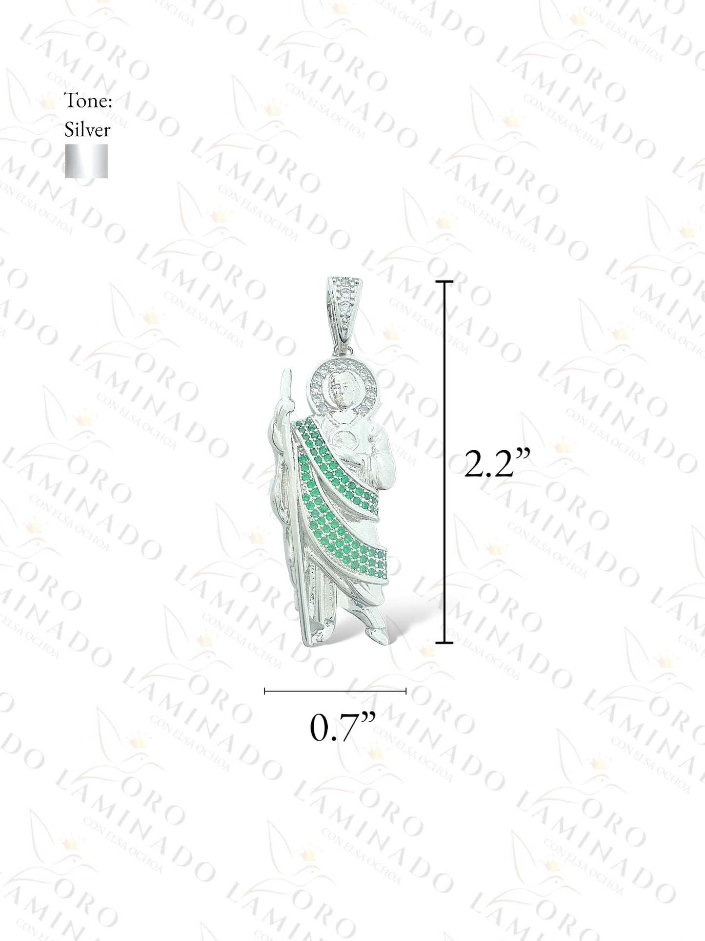 Gold Filled Silver Saint Judas Pendant Y328