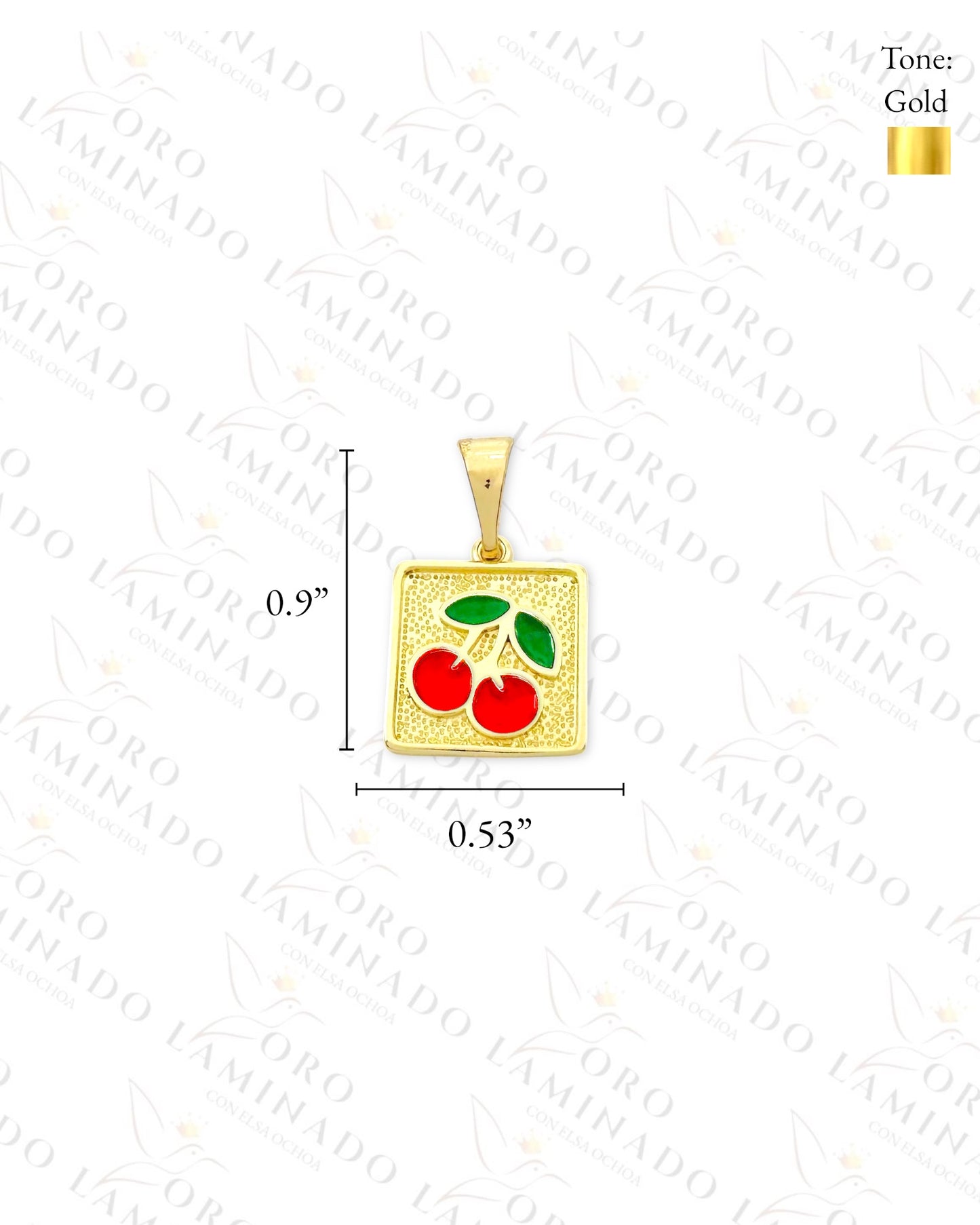Cherry Square Pendant (Gold Filled) R42