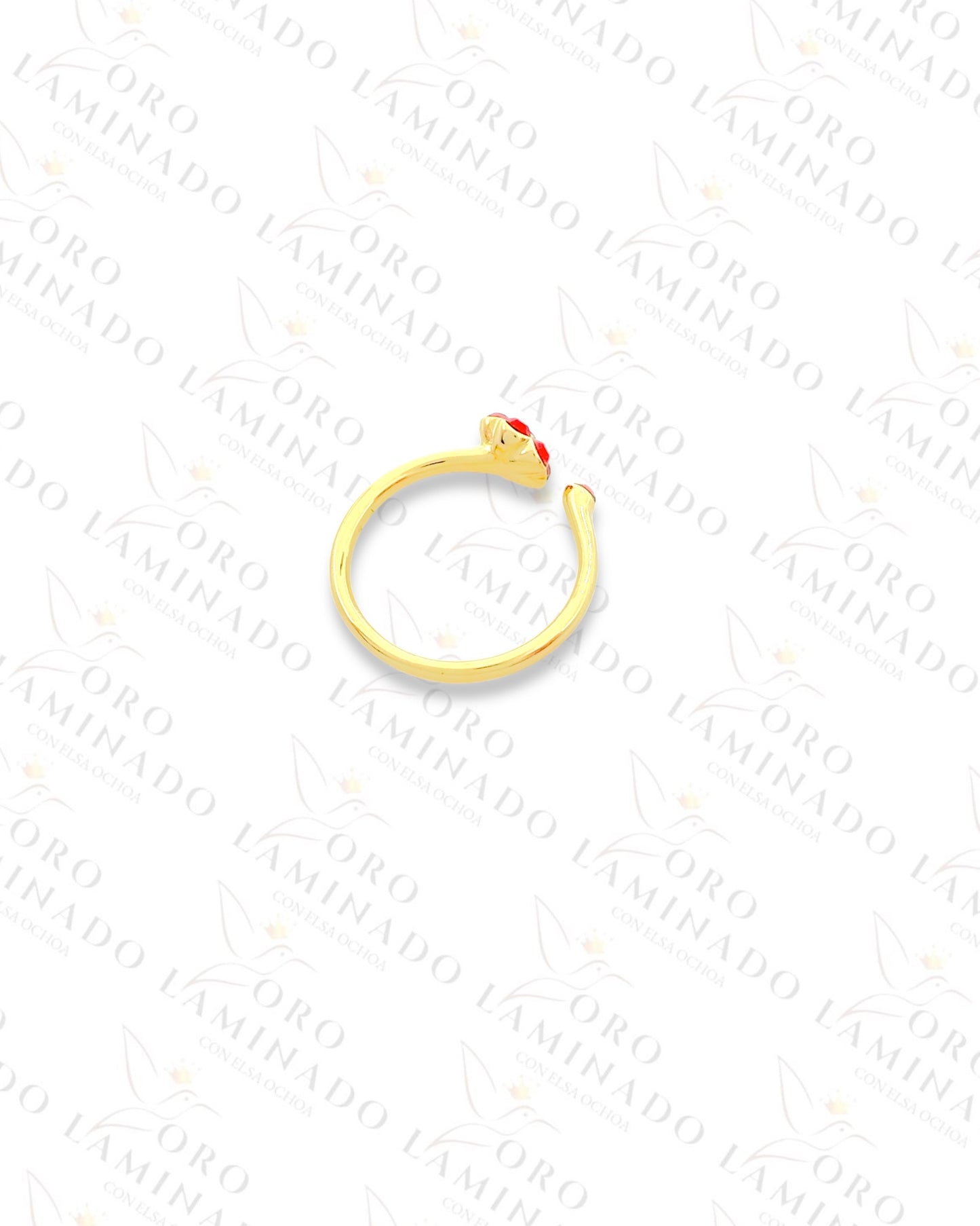 Adjustable Mini Red Flower Ring (Gold Filled) Y219