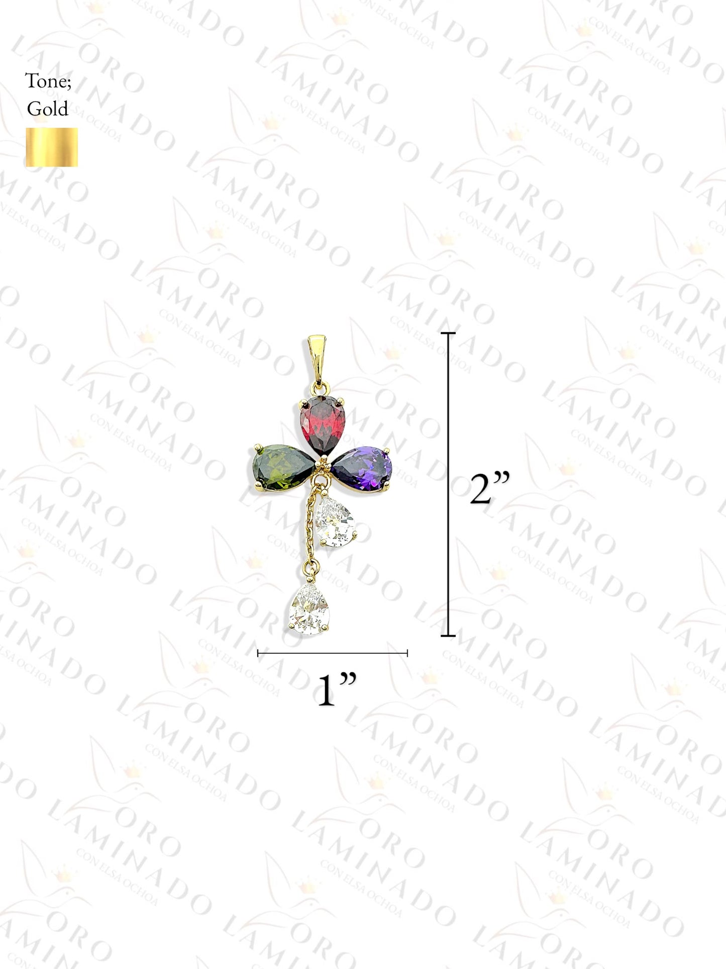 Gold Filled High Quality Multi-Color Flower Pendant Y80
