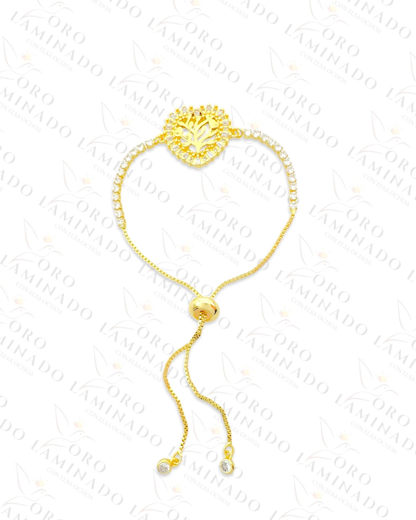 Gold Filled Crystal Tree of Life Adjustable Bracelet G215