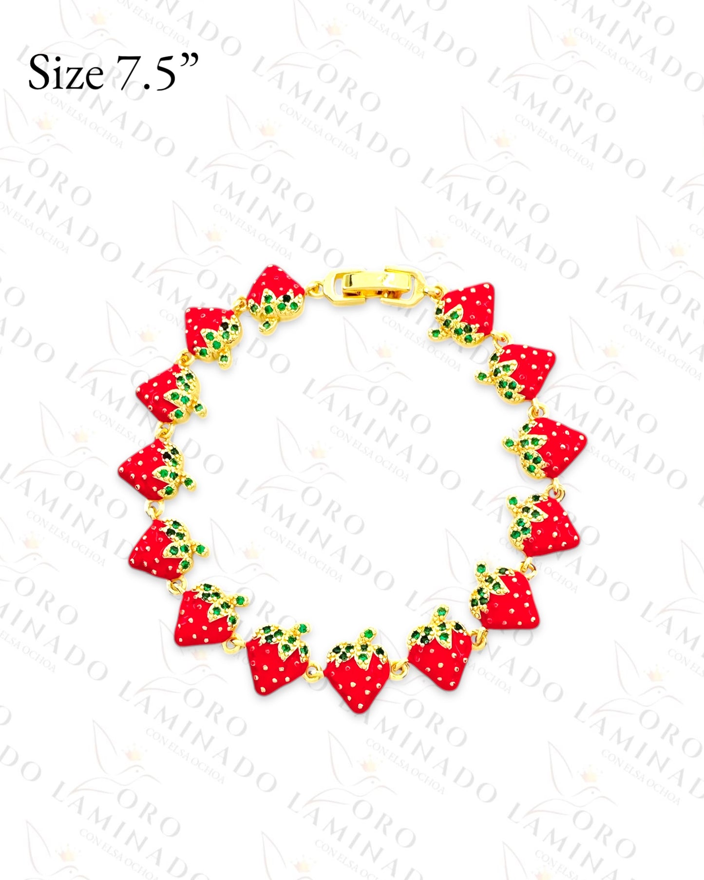 Red Strawberry Bracelet (Gold Filled) C223