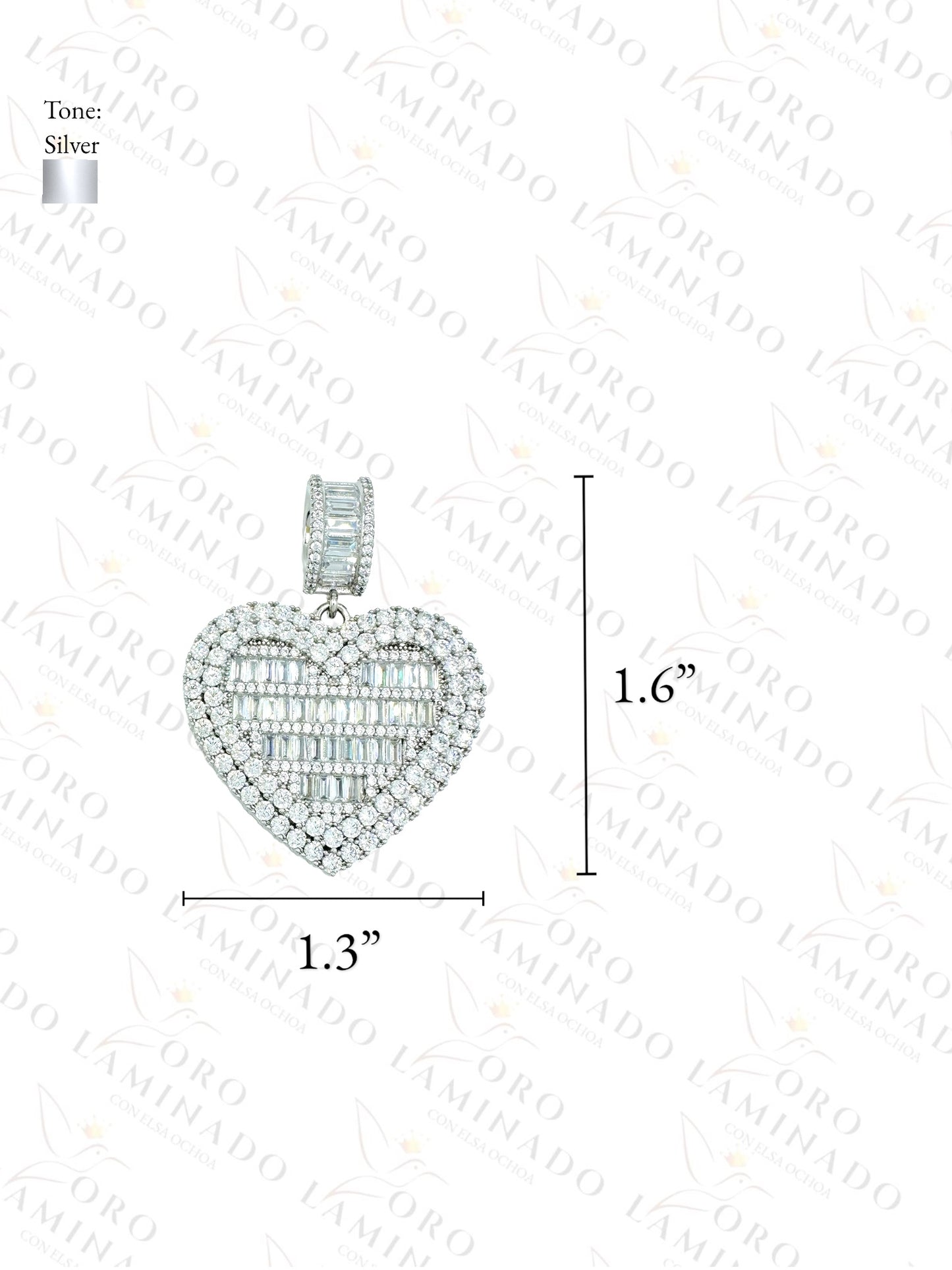 Gold Filled High Quality Silver Diamond Heart Pendant G387