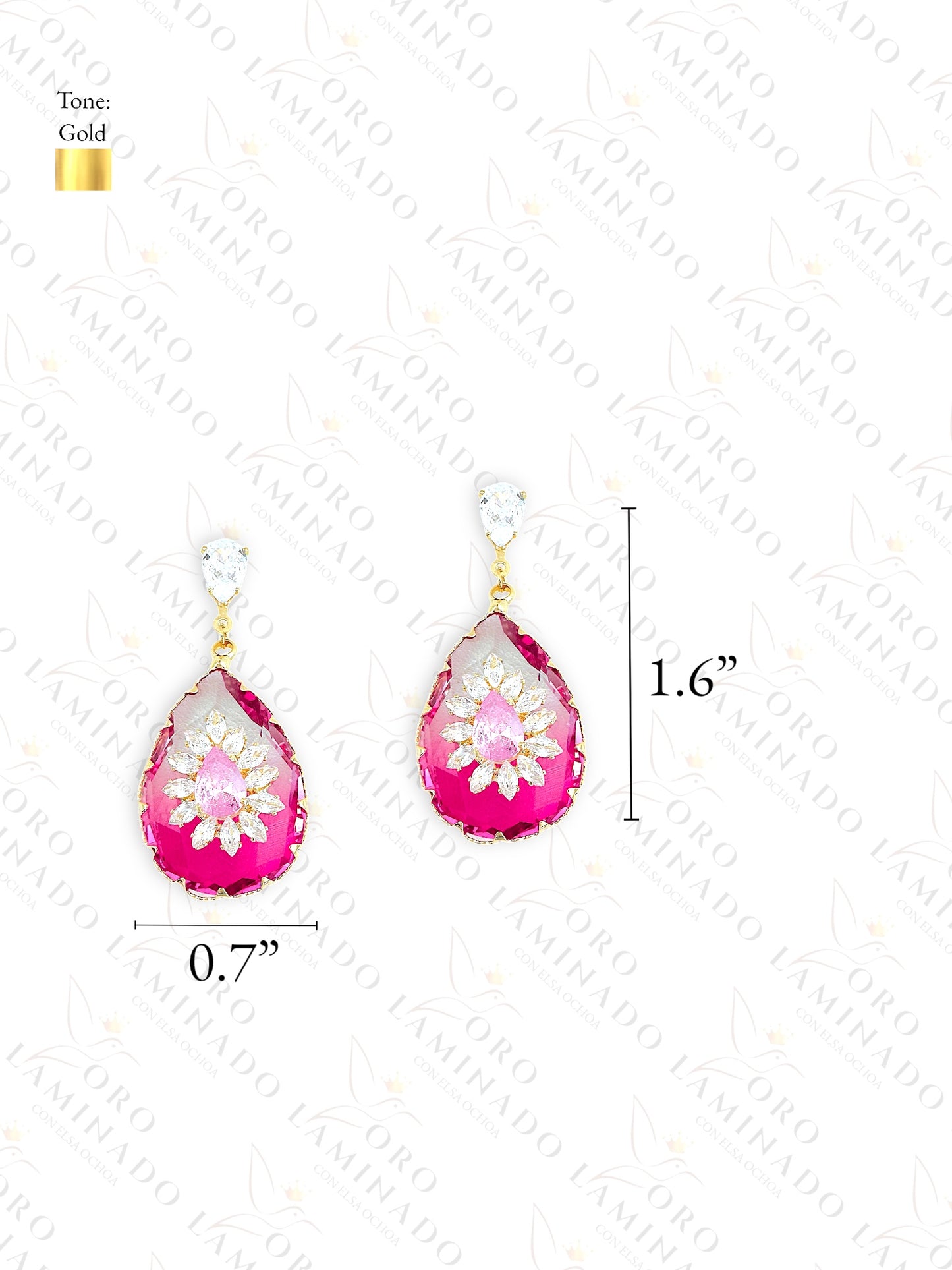 High Quality Pink Flower Earrings C464