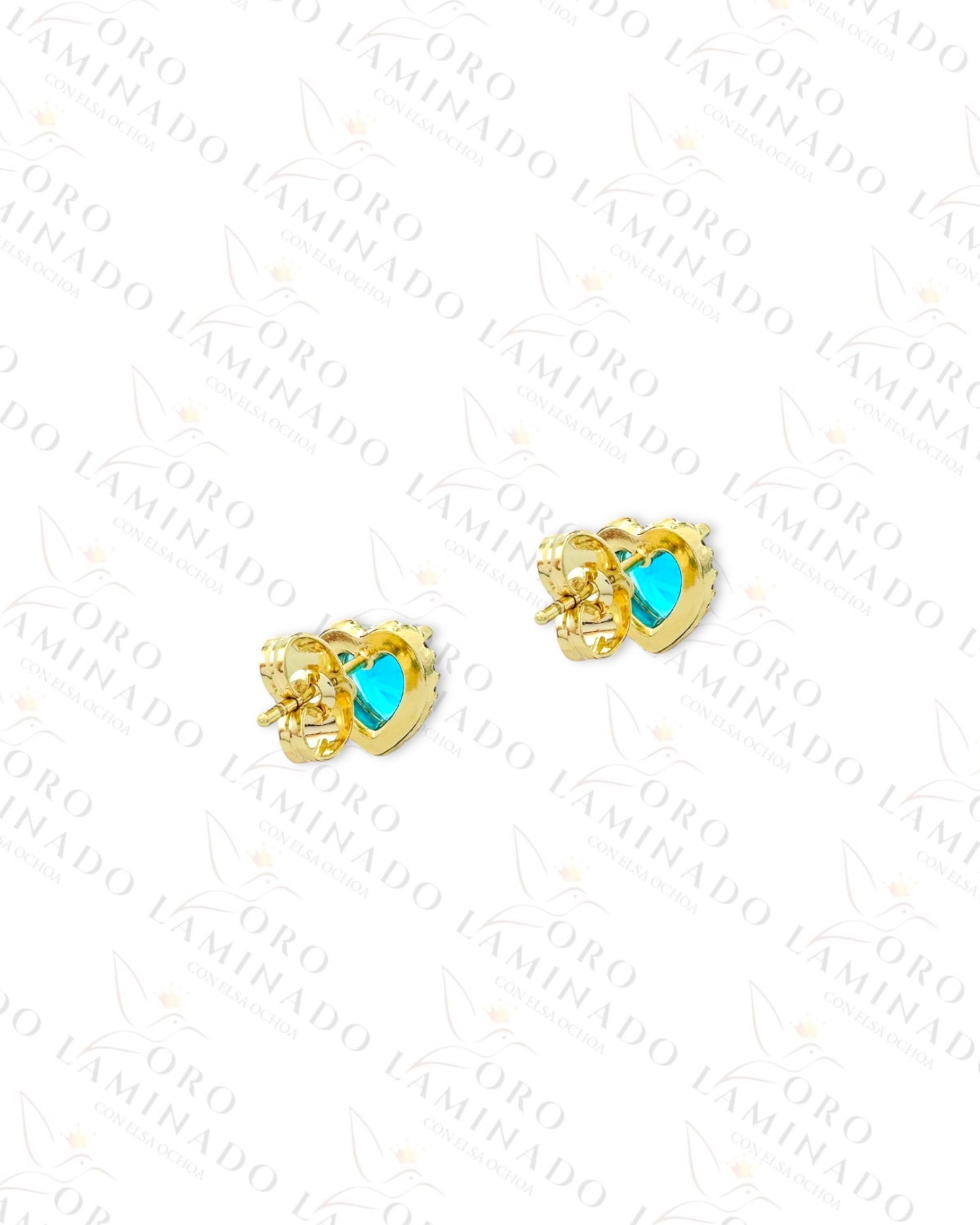High Quality Blue Heart Earrings (Gold Filled) G244
