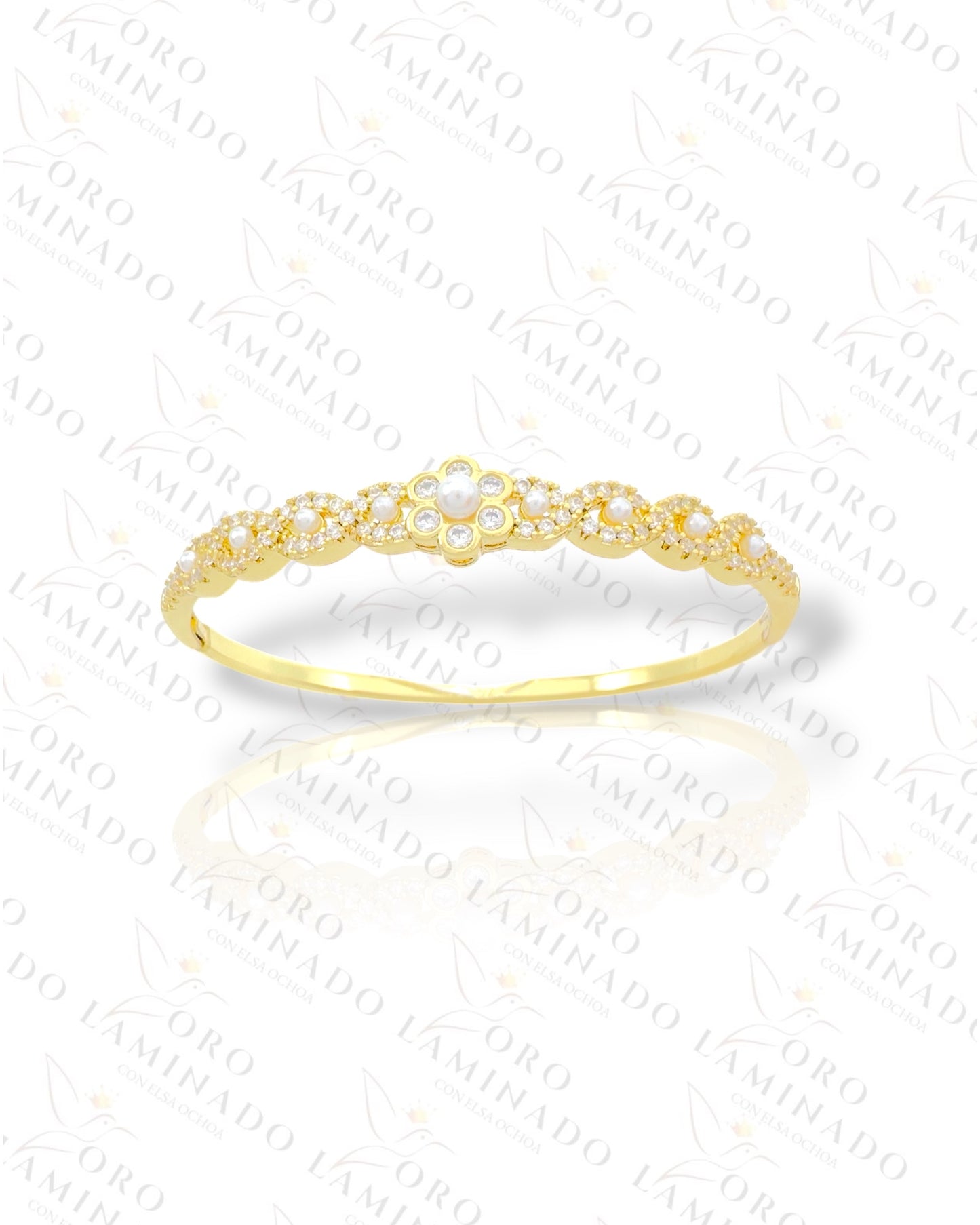 High Quality Small Crystal Flower Bangle Bracelet C253