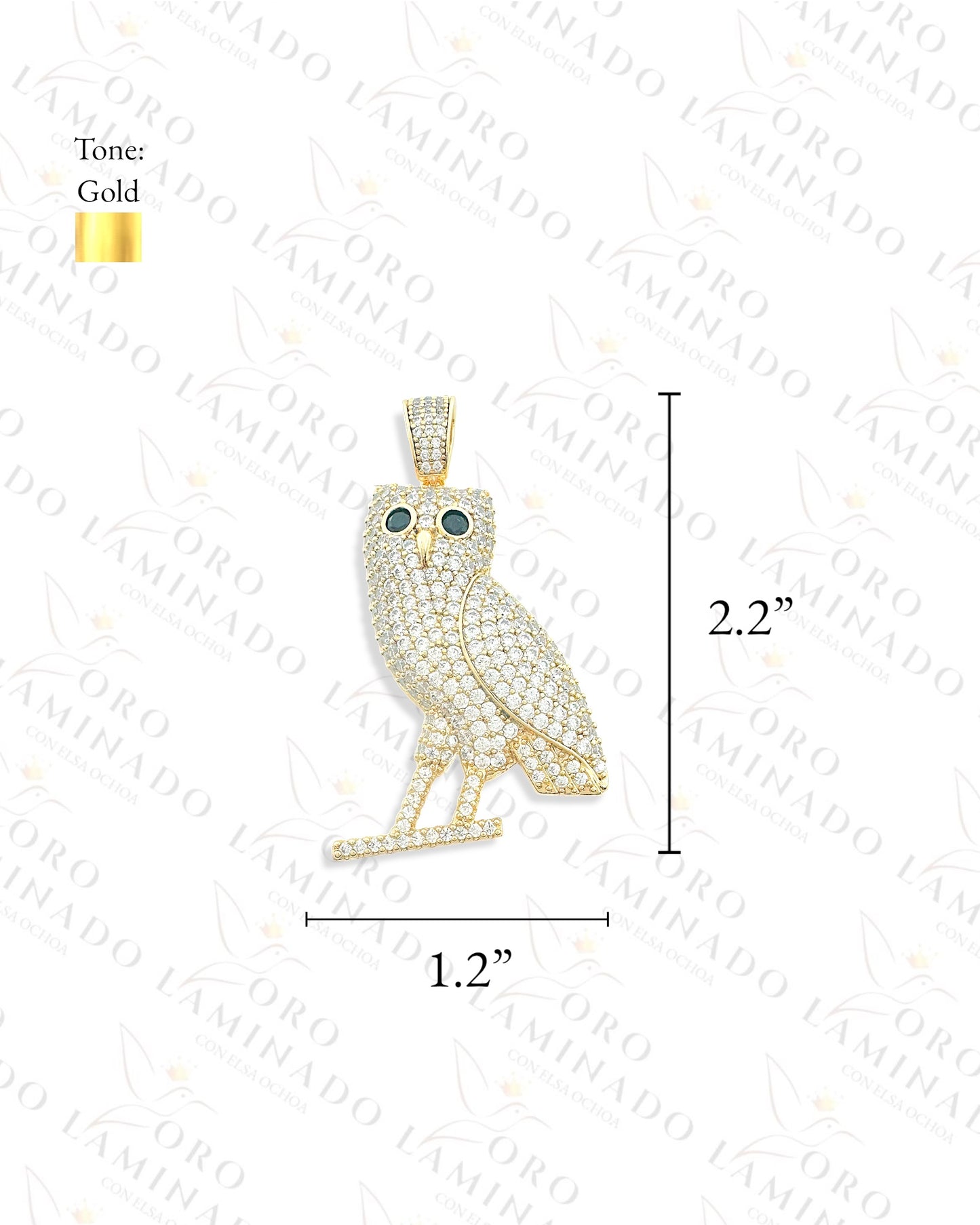 Gold Filled Diamond Owl Pendant R31