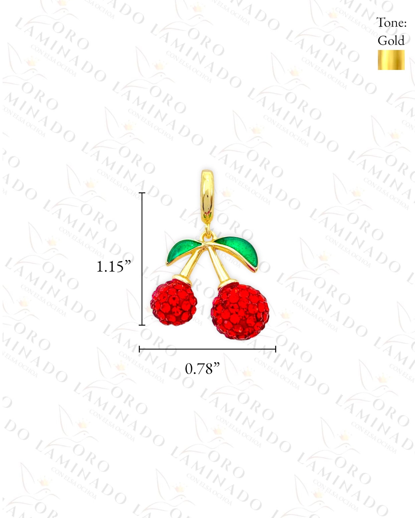 Diamond Cherries Charm (Gold Filled) B414