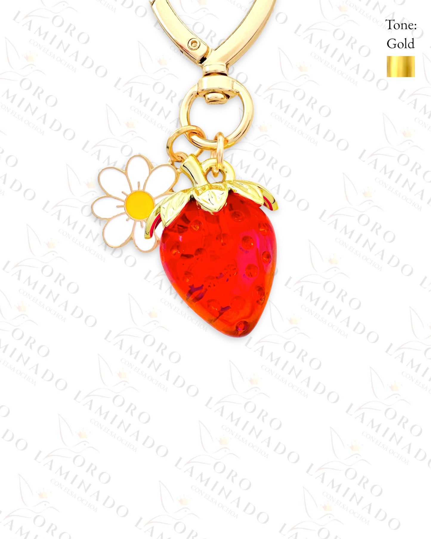 Transparent Strawberry Fruit Keychain C412