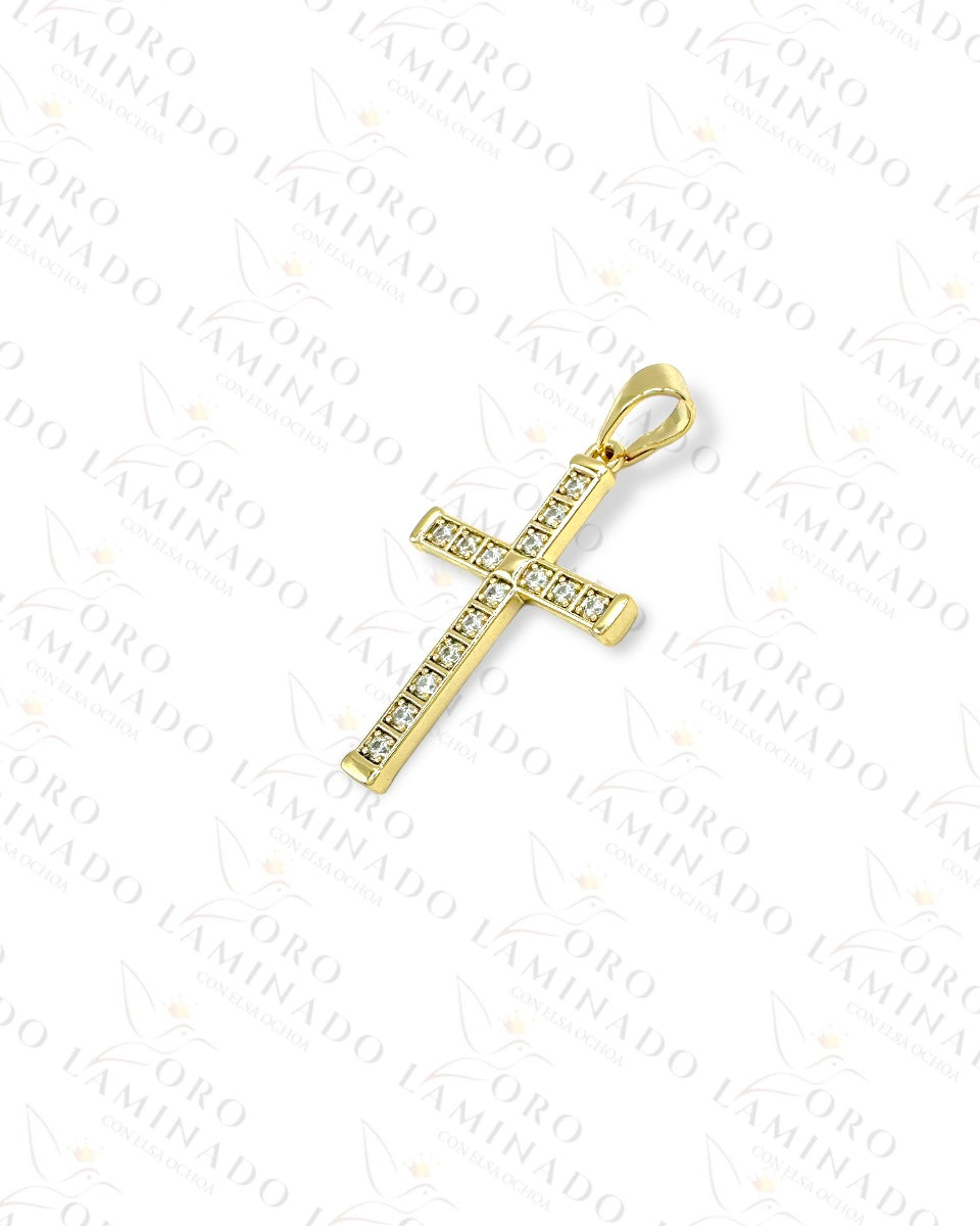 Gold Filled High Quality Crystal Cross Pendant R453