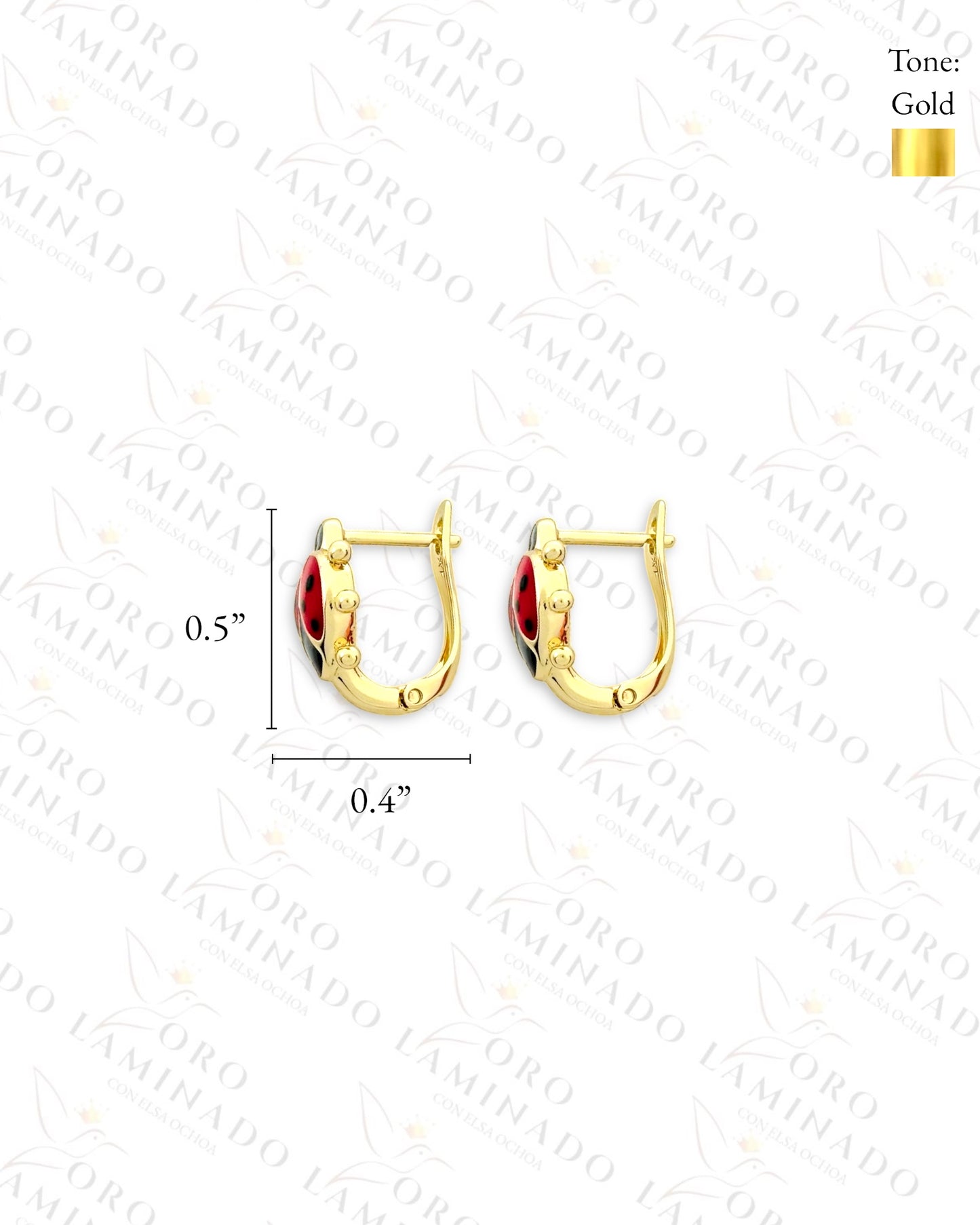 High Quality Ladybug Hoop Earrings (Gold Filled) C414