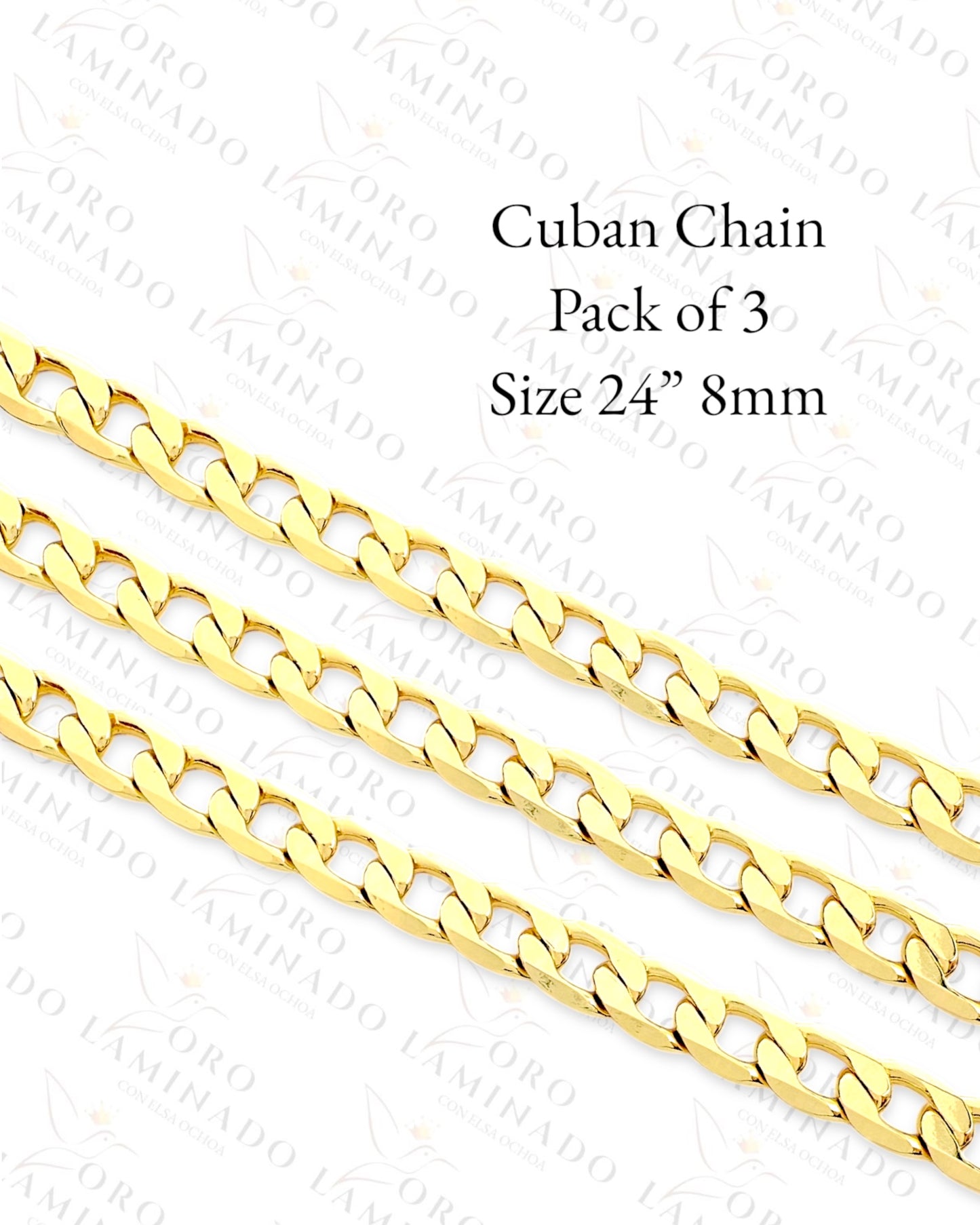High Quality Cuban Chains Pack of 3 Size 24” 8mm Y61