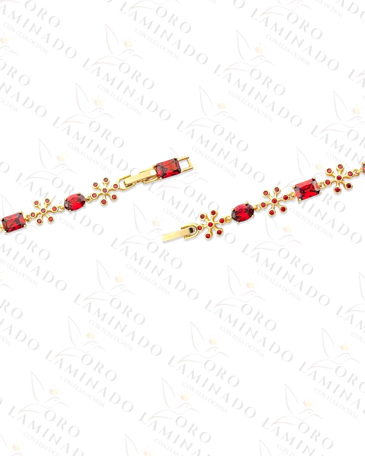High Quality Little Red Snowflake Bracelet (Gold Filled) G309