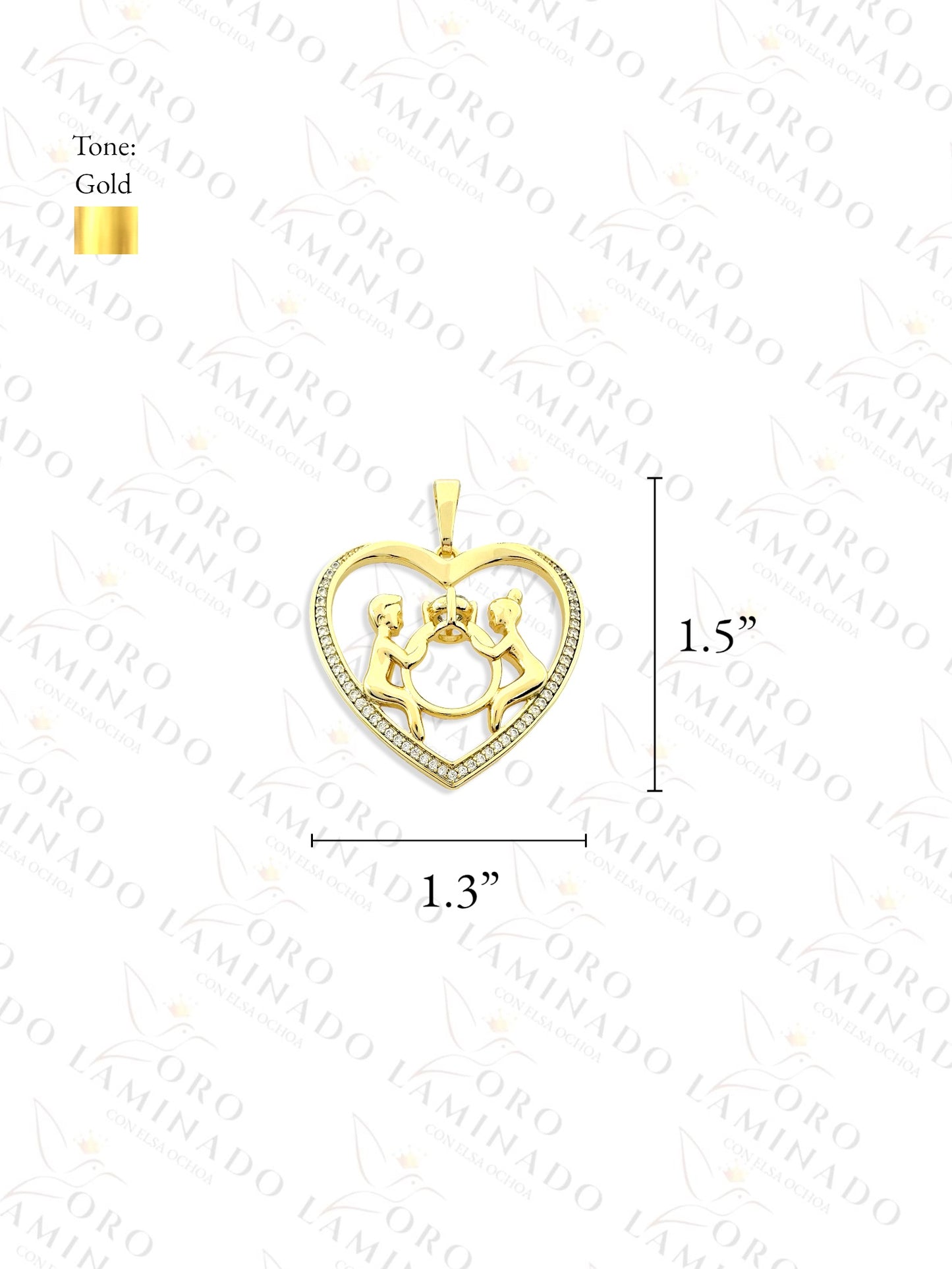 Gold Filled High Quality Heart Man and Woman Ring Pendant R348