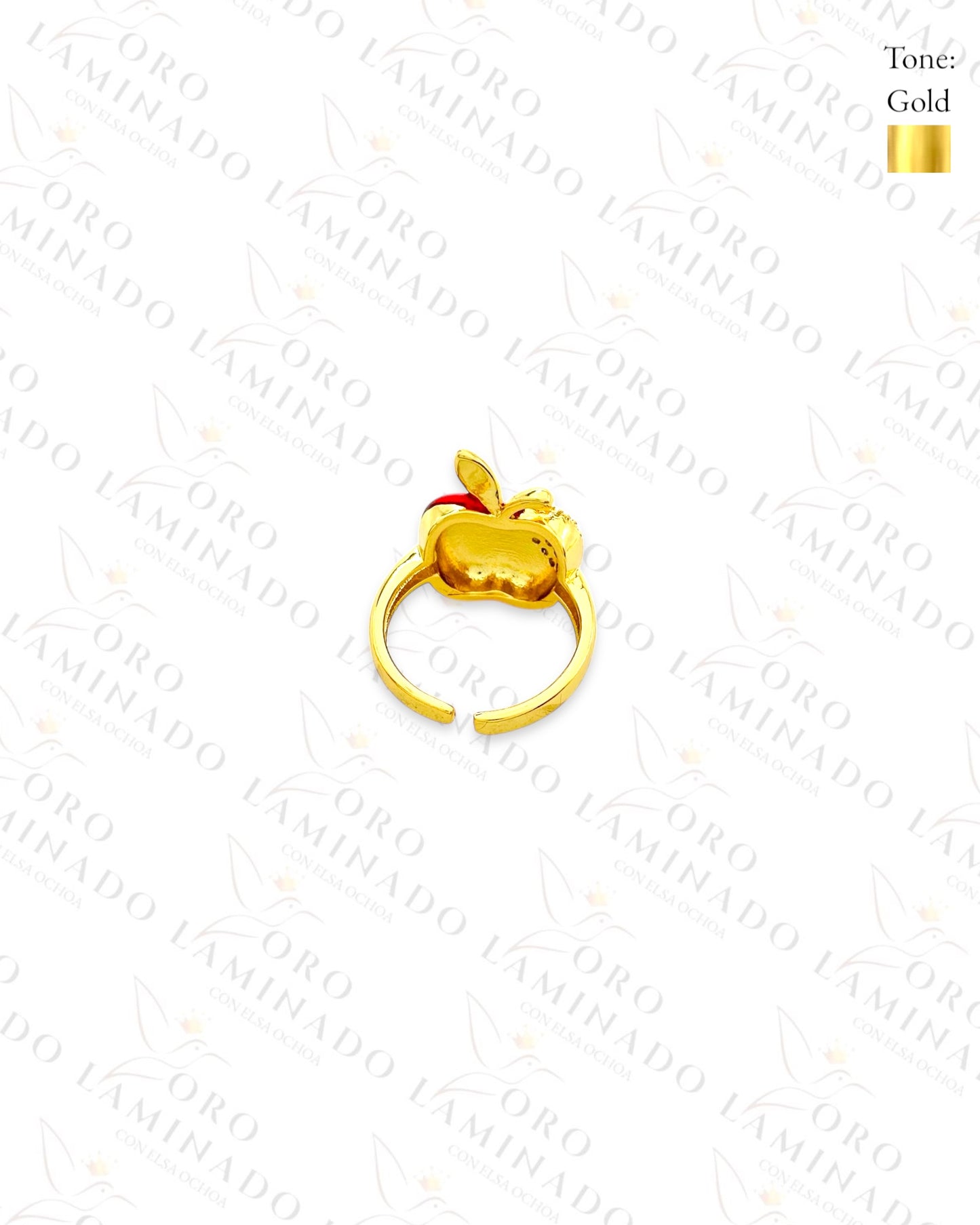 Adjustable Red Apple Ring (Gold Filled) Y457