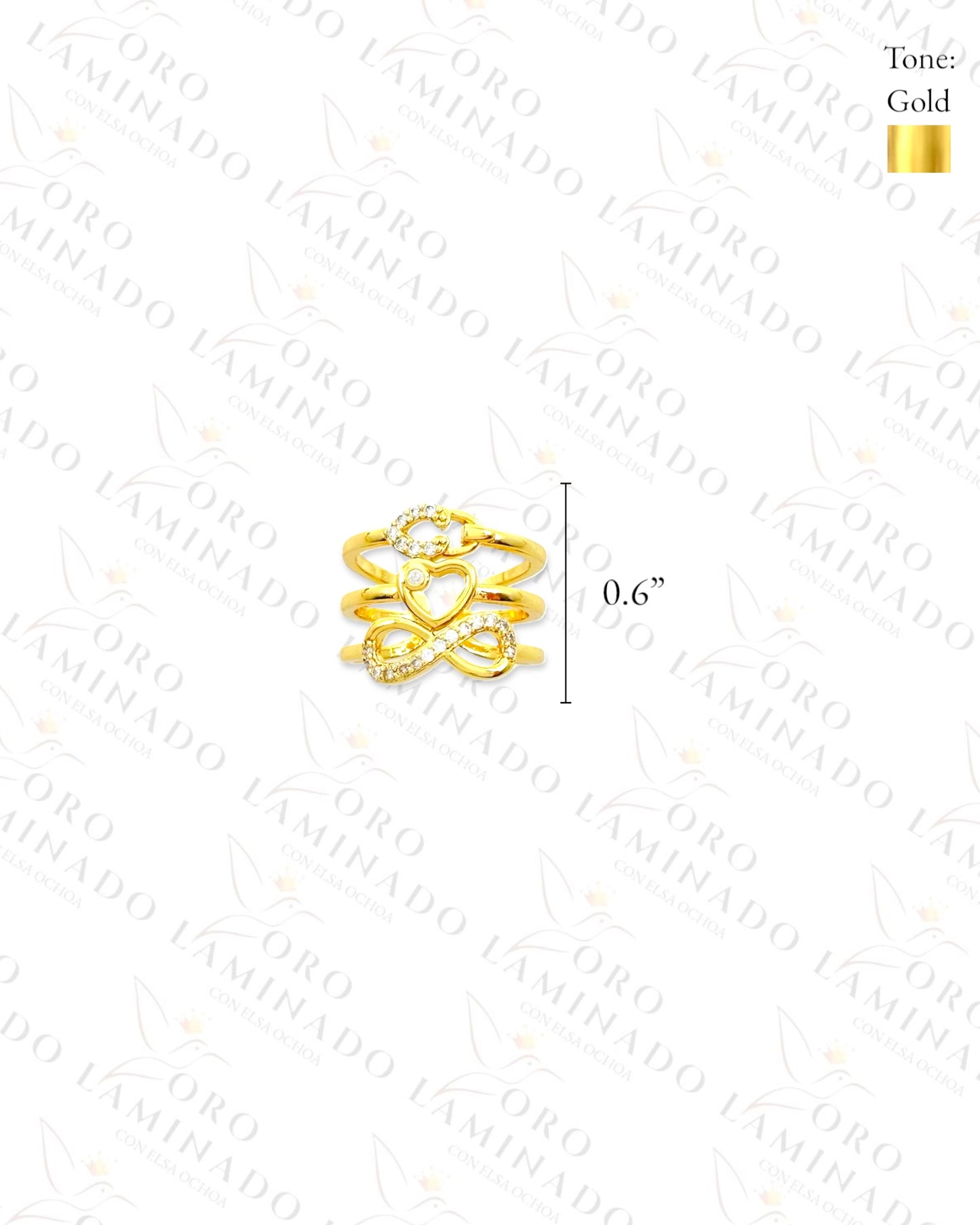 Adjustable Eternal Love Triple Band Ring (Gold Filled) R76