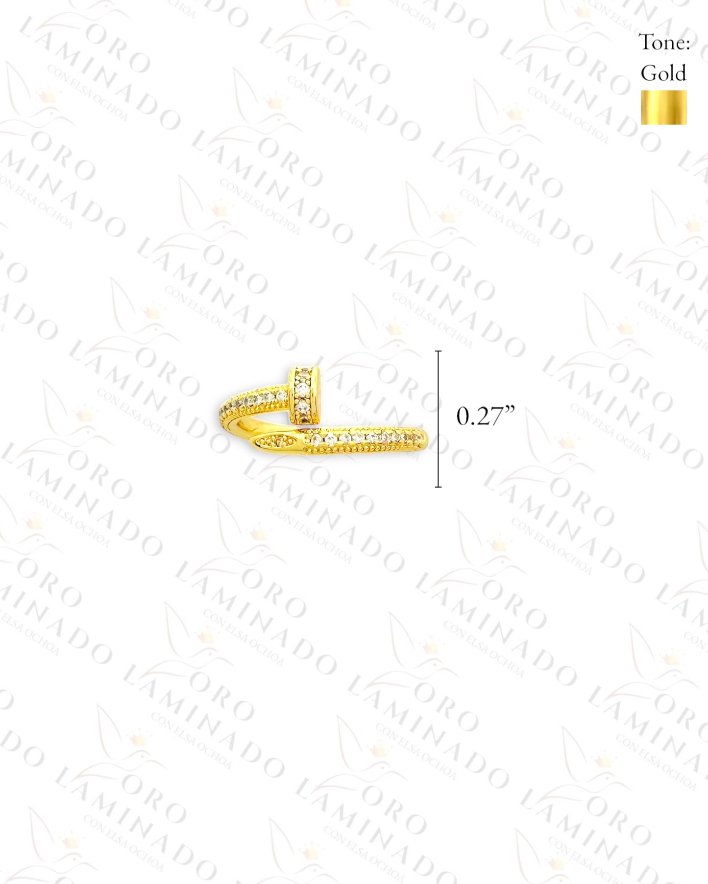 Adjustable Sparkling Nail Ring (Gold Filled) G274
