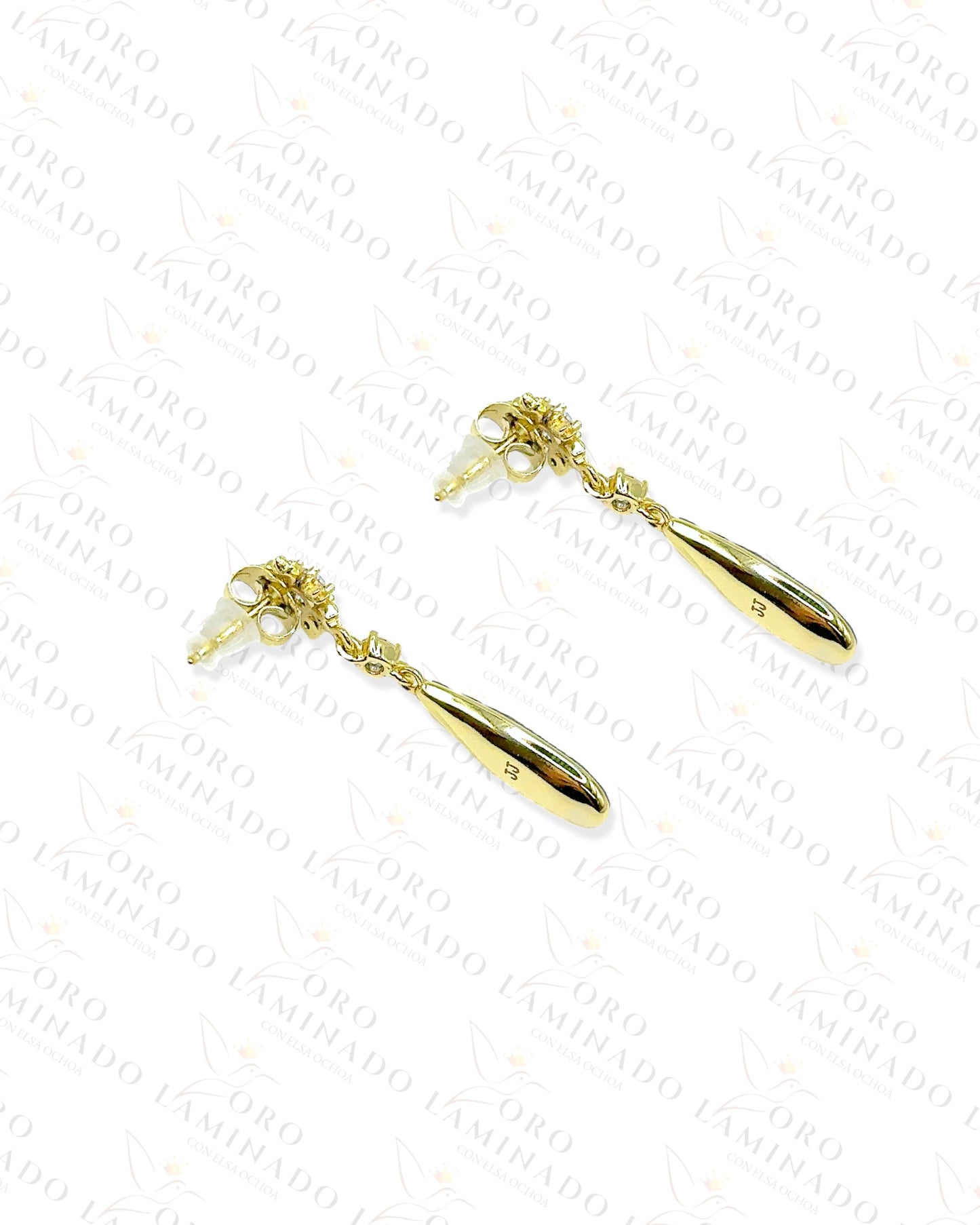 High Quality Black Stone Flower Earrings Y468