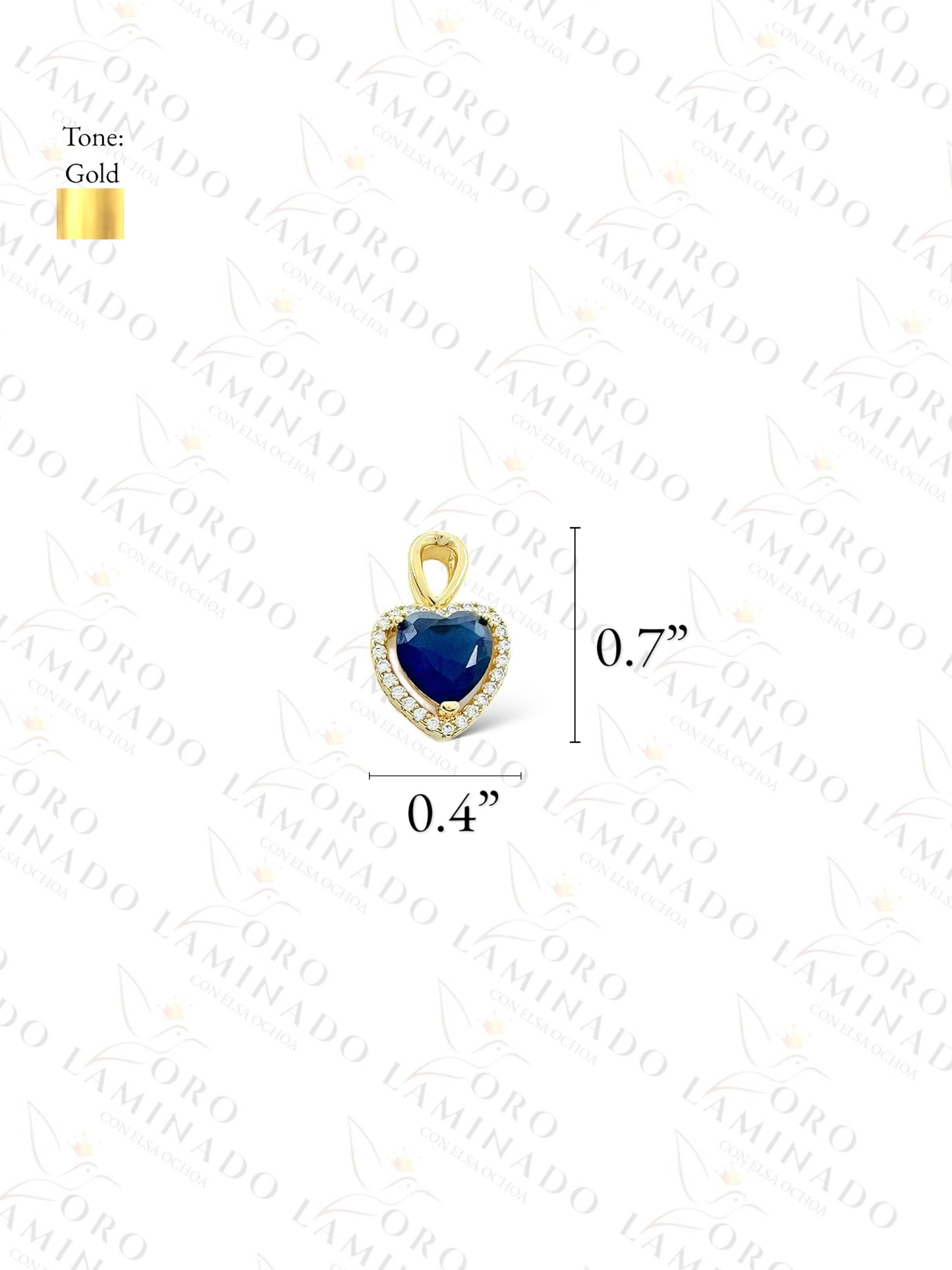 Gold Filled High Quality Small Blue Heart Pendant Y301
