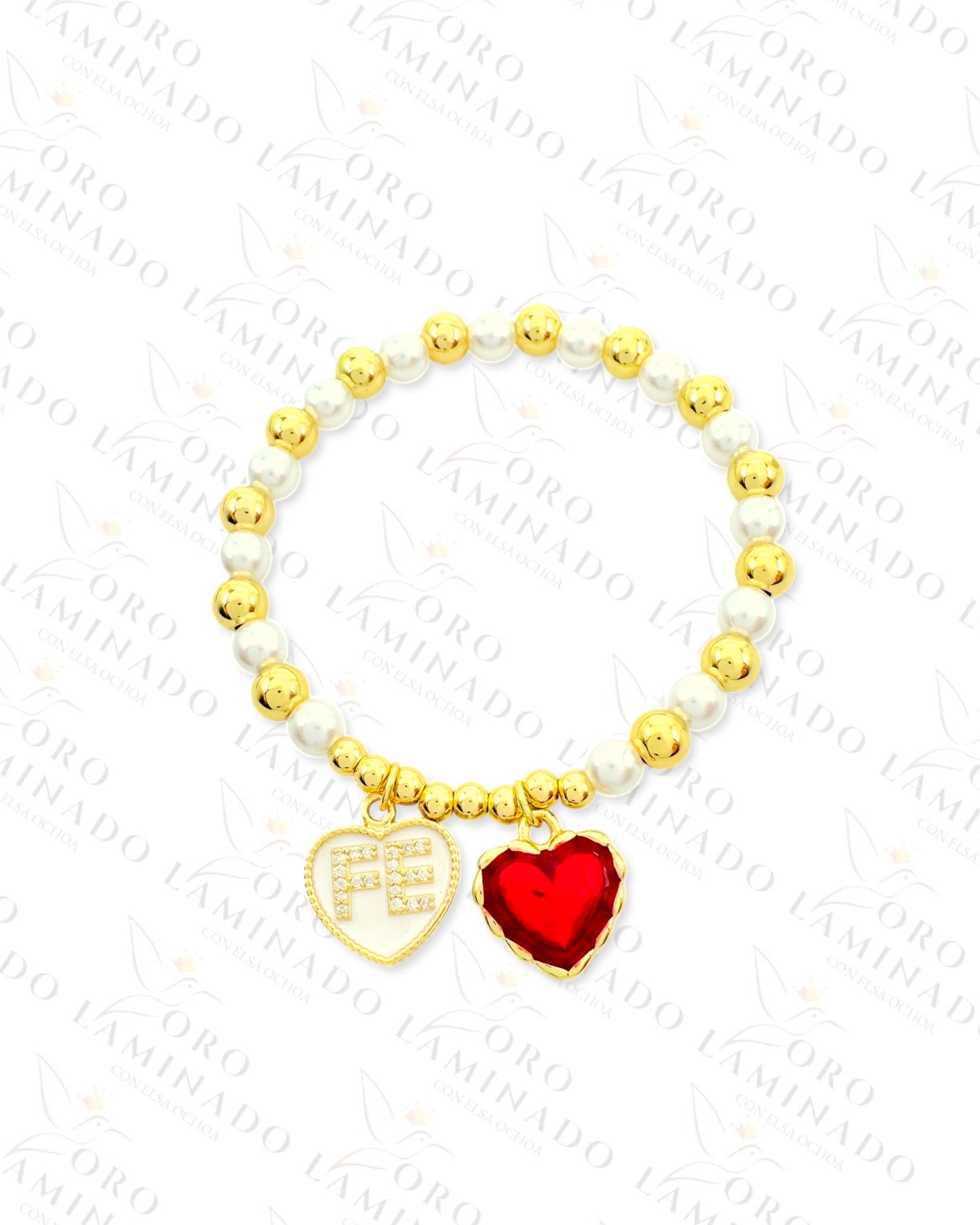 FE Charm Pearl Bracelet (Gold Filled) Y142