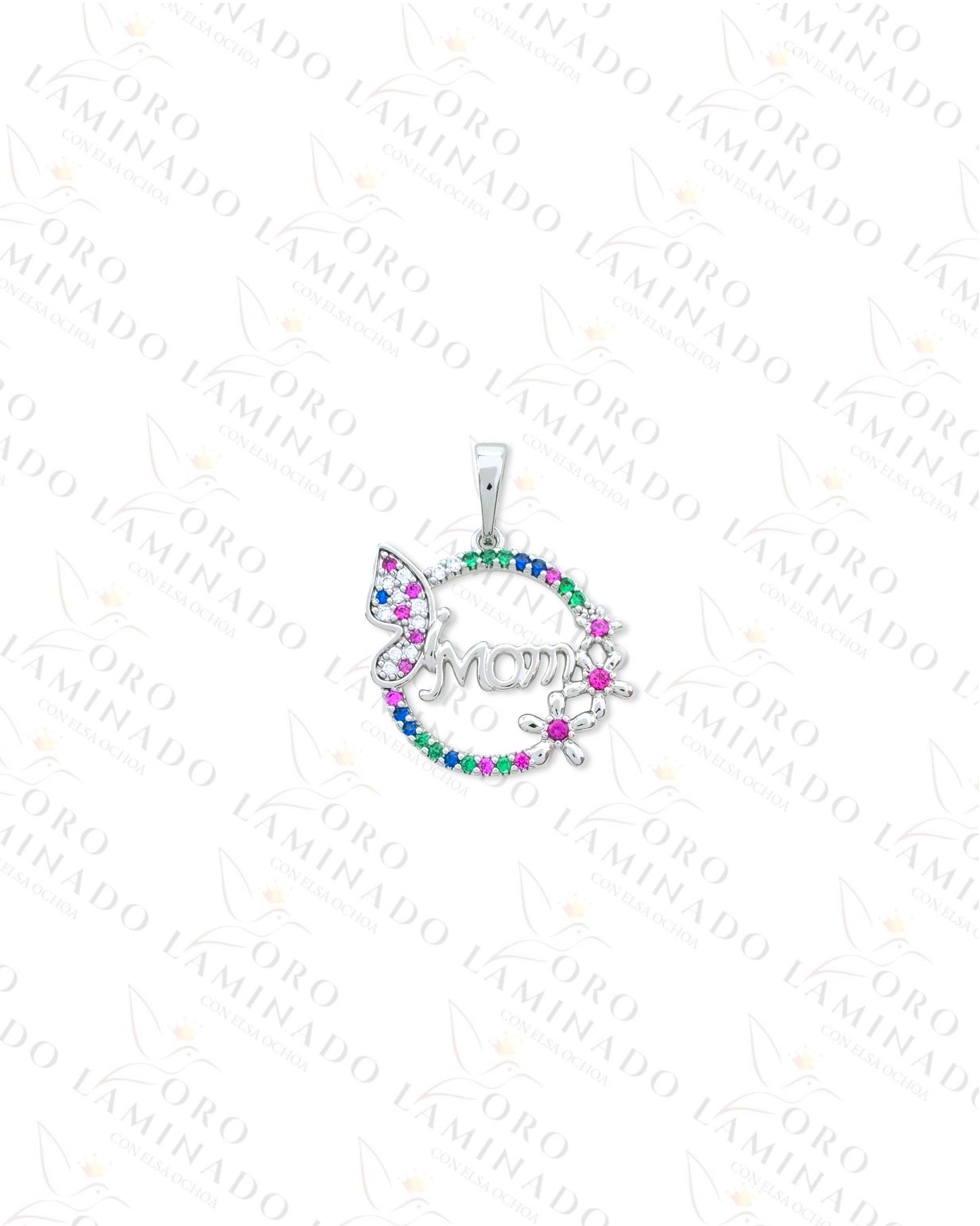 High Quality Silver "MOM" Round Pendant G315