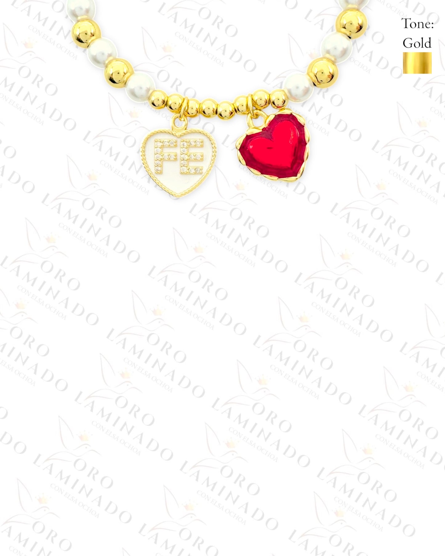 FE Charm Pearl Bracelet (Gold Filled) Y142