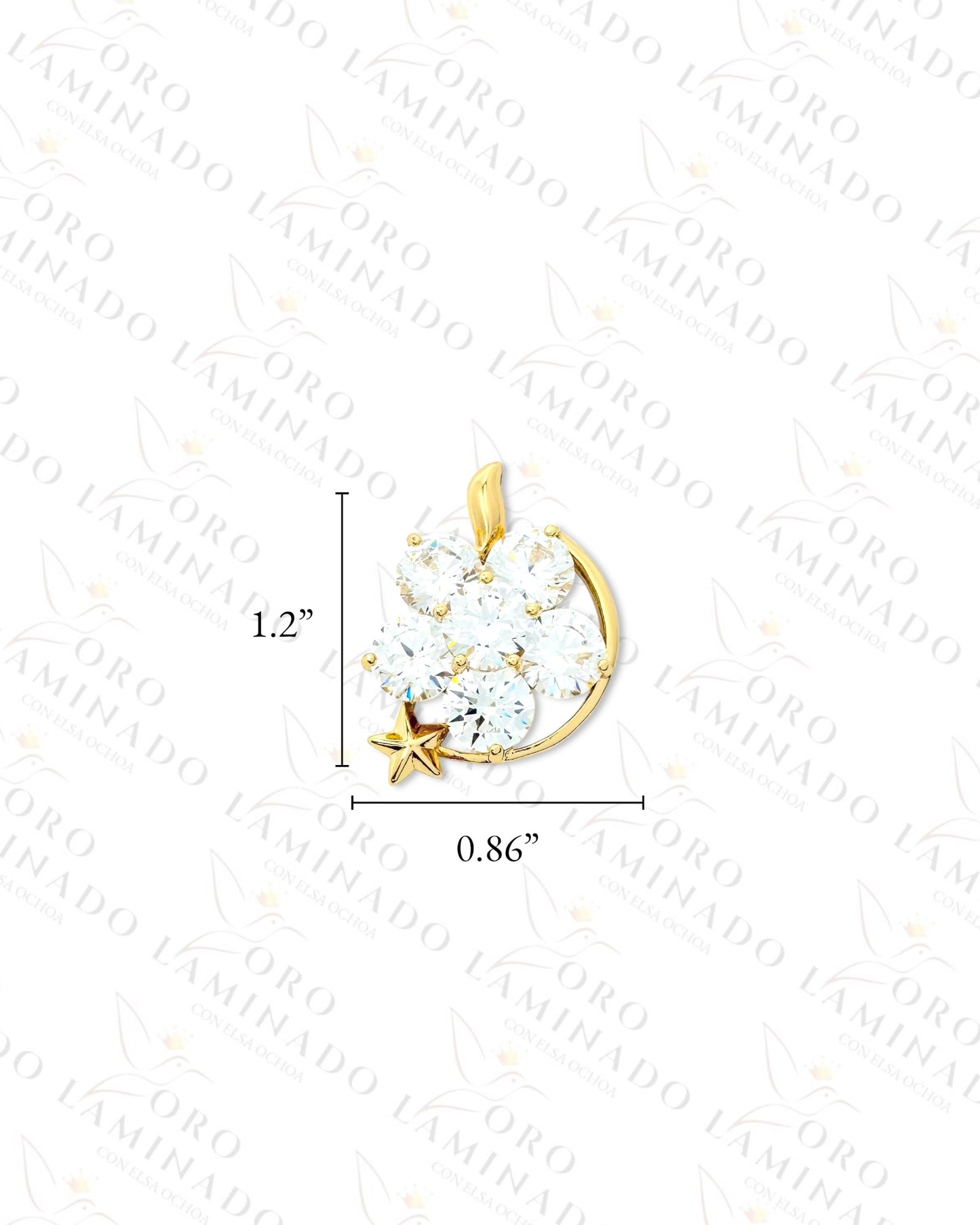 Gold Filled Crystal Cosmic Flower Pendant R23