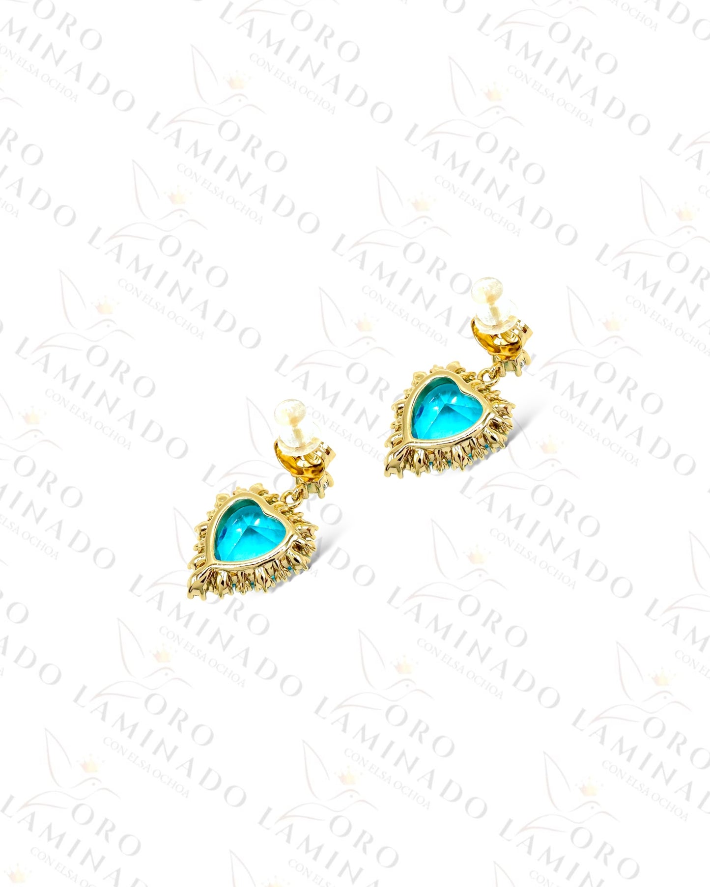 High Quality Blue Heart Earrings B339