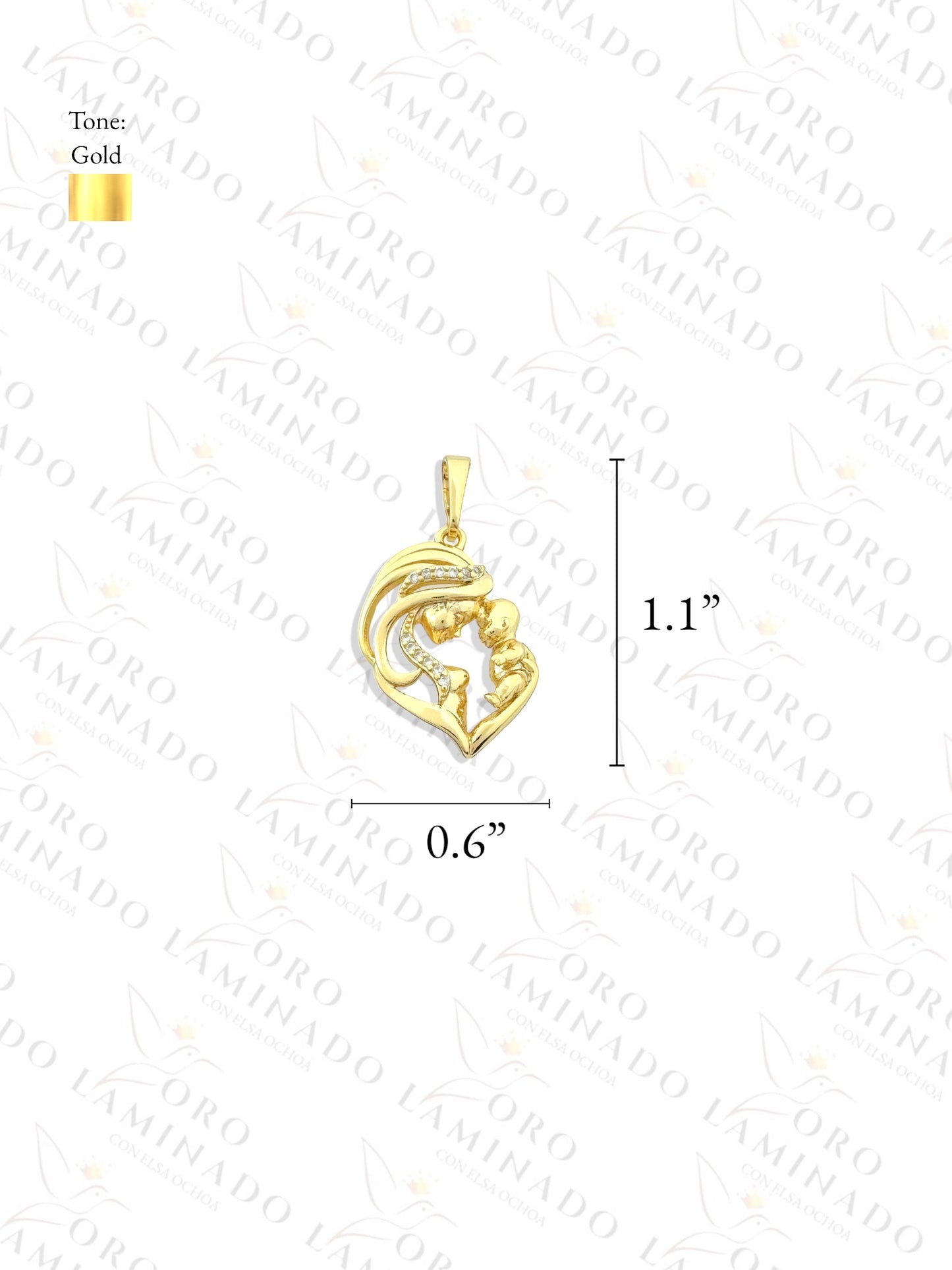 Gold Filled High Quality Mom and Baby Pendant Y425