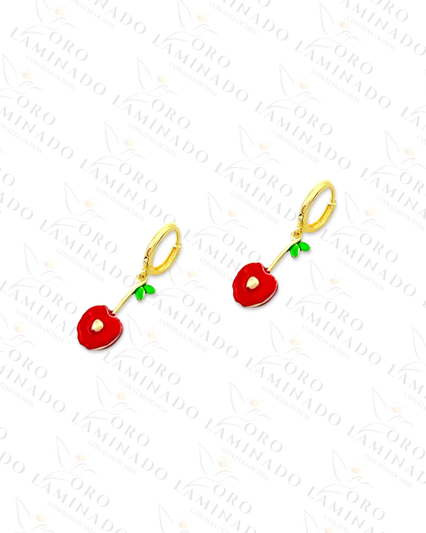 Cherry Hoop Earrings (Gold Filled) C326