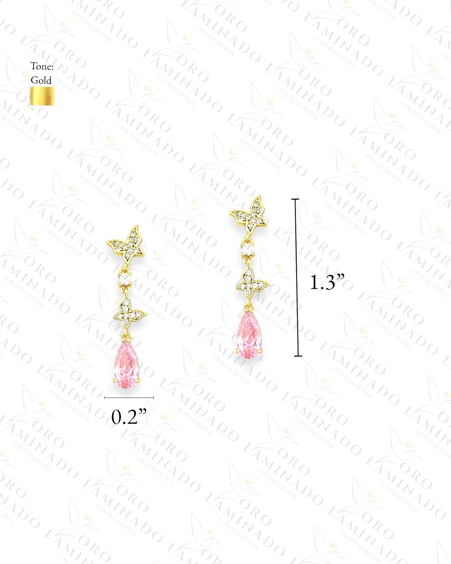 High Quality Pink Butterfly Earrings B60