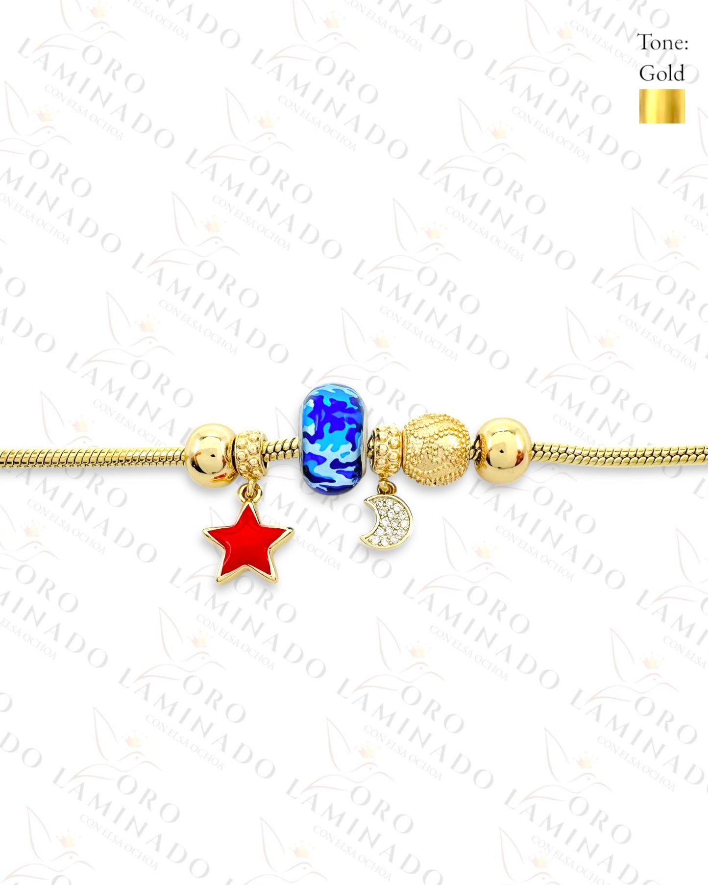 High Quality Star and Moon Charm Bracelet C385