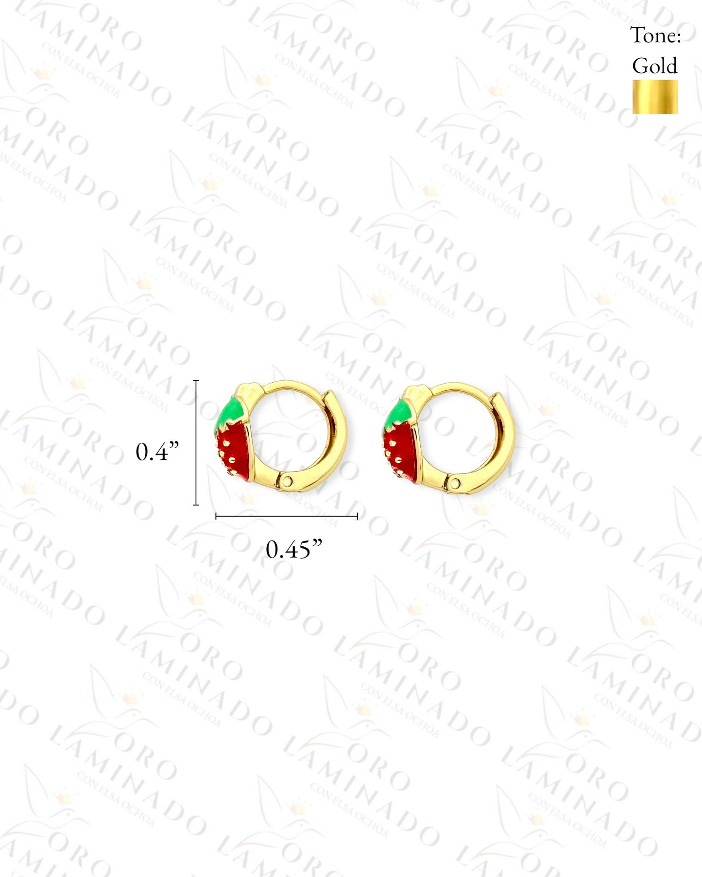 High Quality Little Strawberry Hoop Earrings (Gold Filled) B20